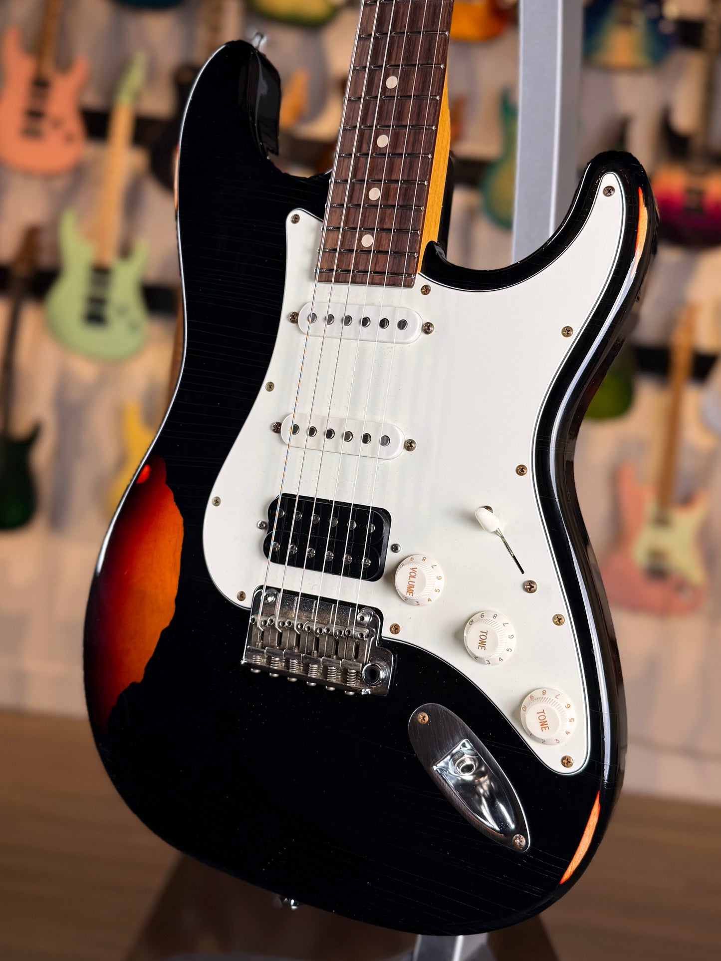 Suhr Classic S Antique | Black Over 3 Tone Burst (Pre-Owned)