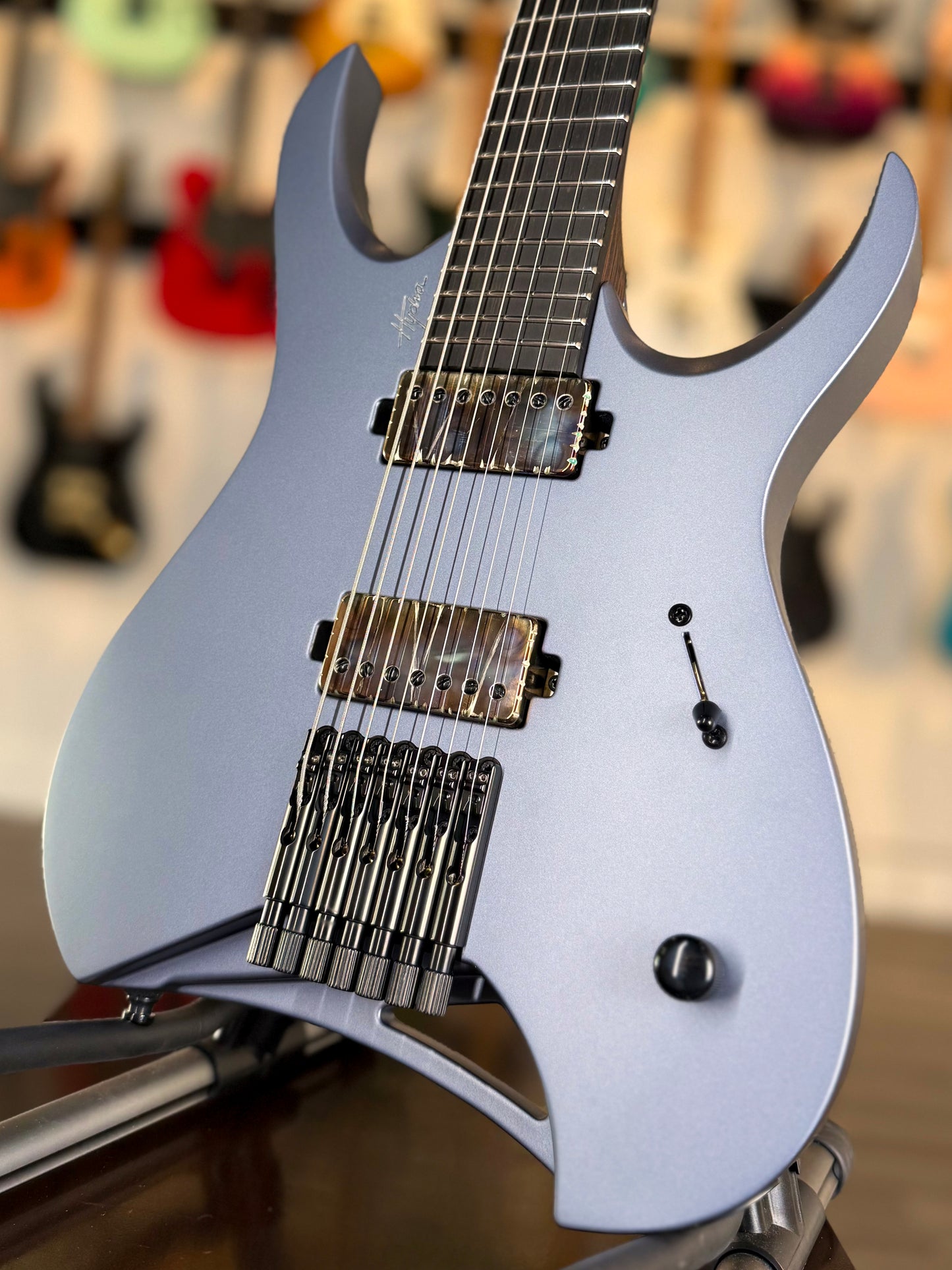 Mayones Hydra Elite 7 | Slate Blue Gray Satin Monolith Custom Color