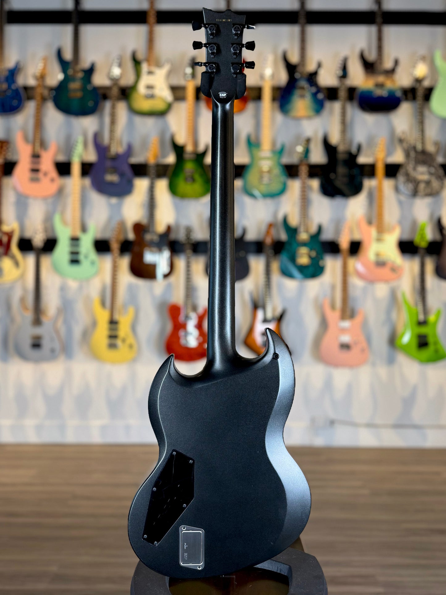 ESP E-II Viper Baritone | Charcoal Metallic Satin