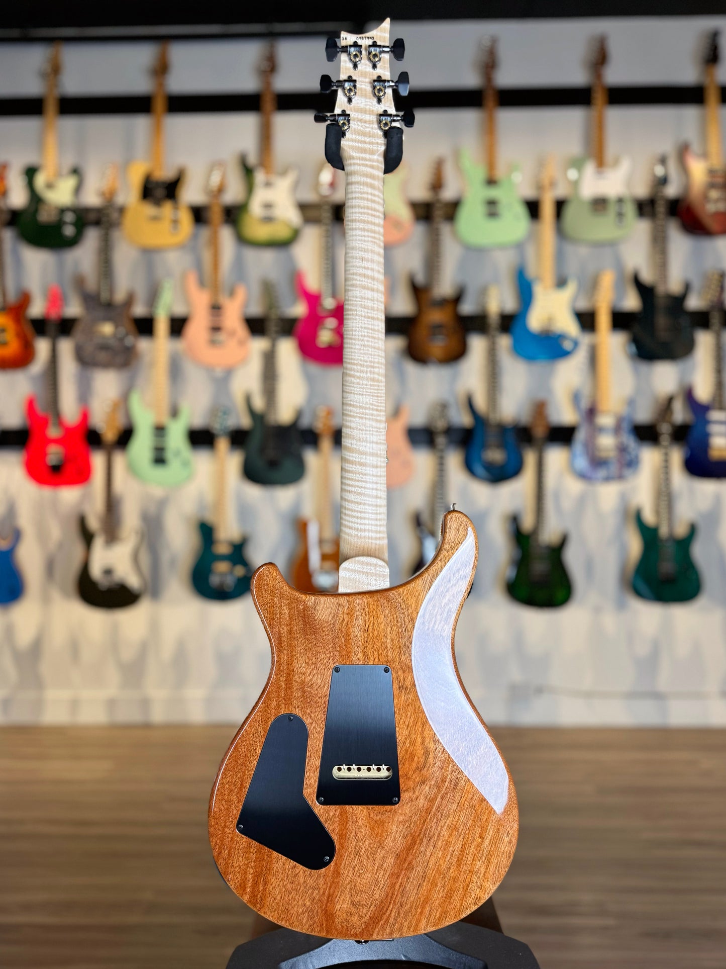 PRS Custom 24-08 Wood Library Sprayer's Choice | Gunmetal Grey Sparkle/Natural Back