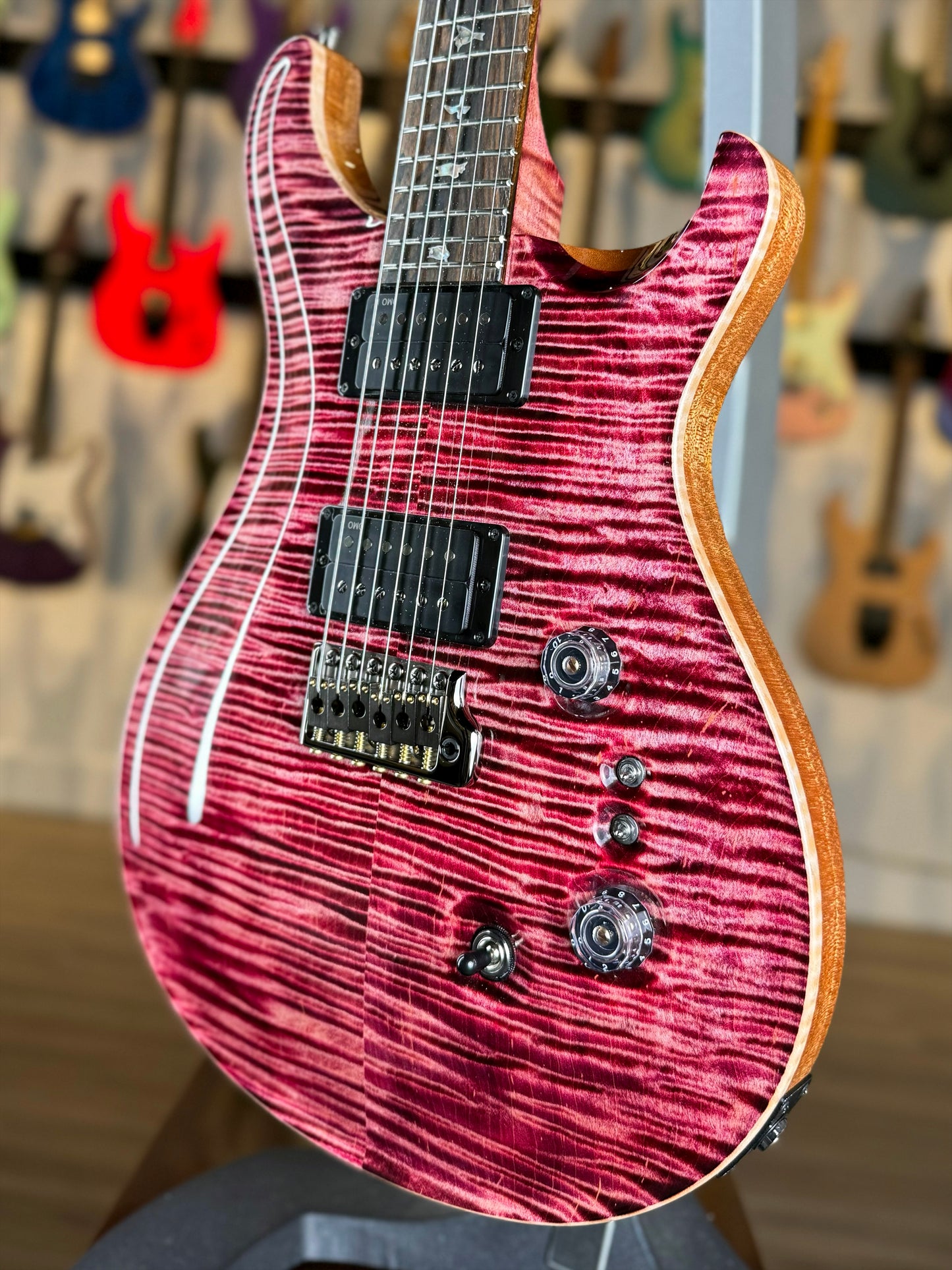 PRS Custom 24-08 "10 Top" Wood Library Limited Edition | Pomegranate/Natural Back
