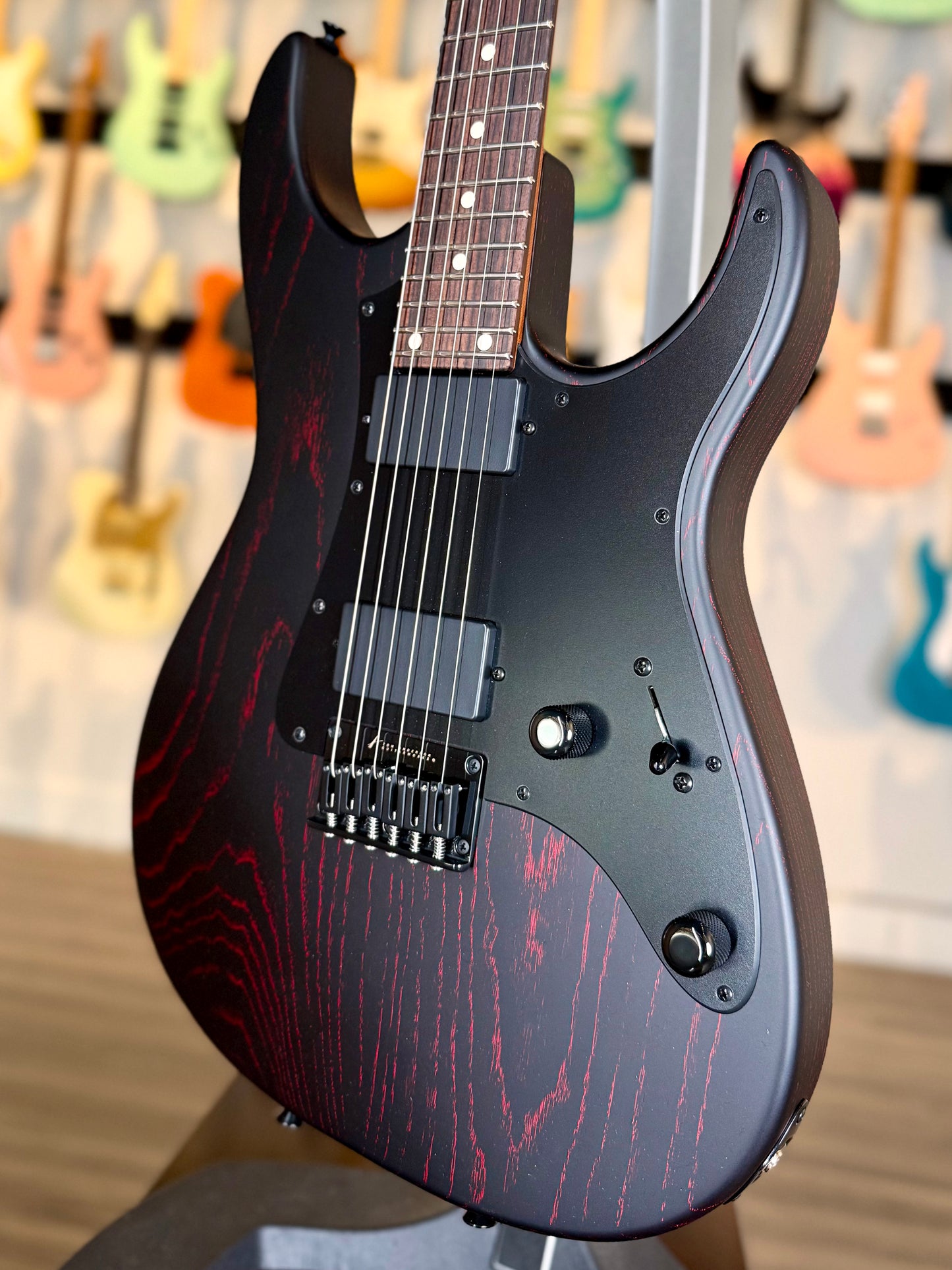 Tom Anderson Guardian Angel Player | Satin Black with Red Dog Hair