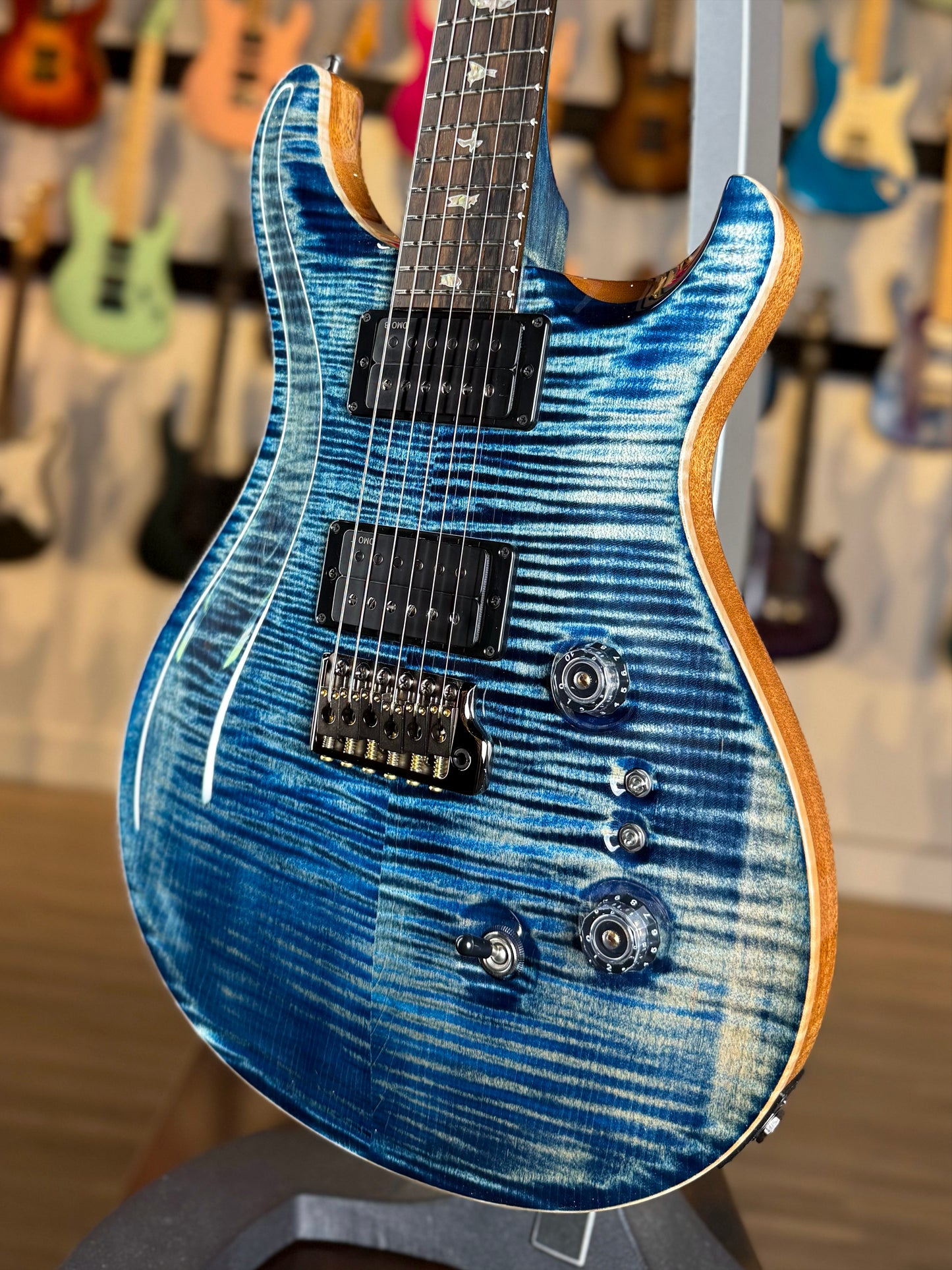 PRS Custom 24-08 "10 Top" Wood Library Limited Edition | Private Stock Indigo/Natural Back