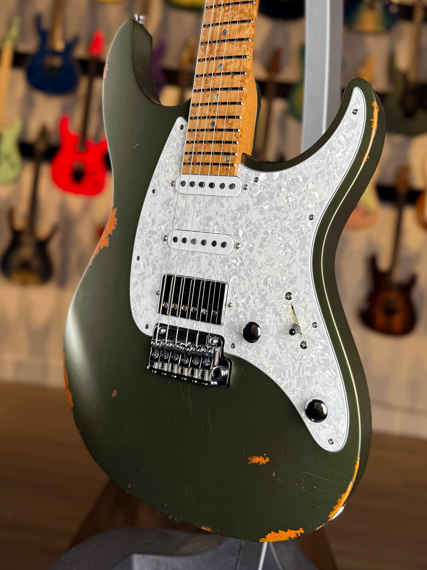 Mayones Aquila Aged V24 6 NAMM 2025 Limited Edition | Monolith Olive Green