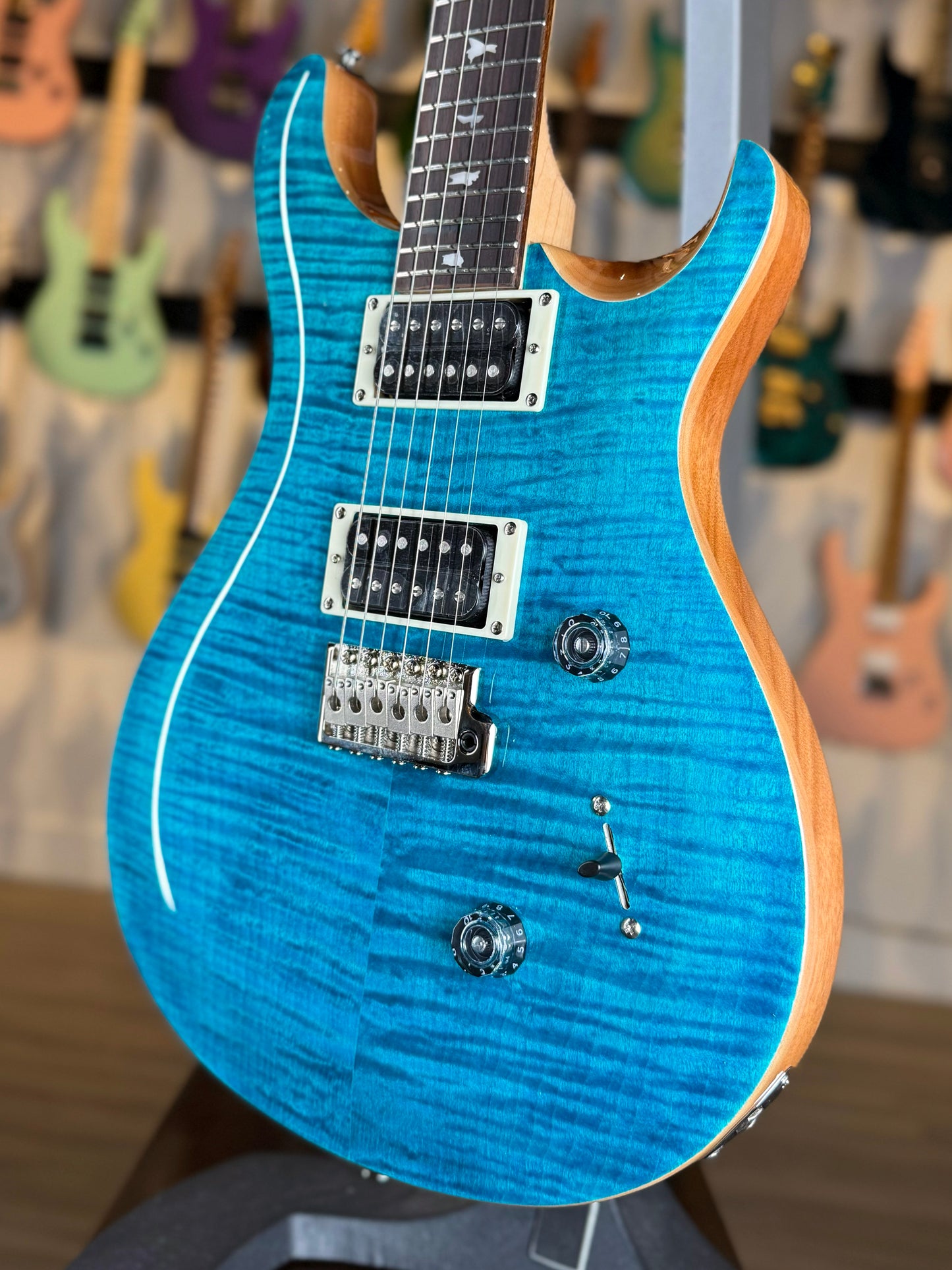 PRS SE Custom 24 | Blue Matteo/Natural Back