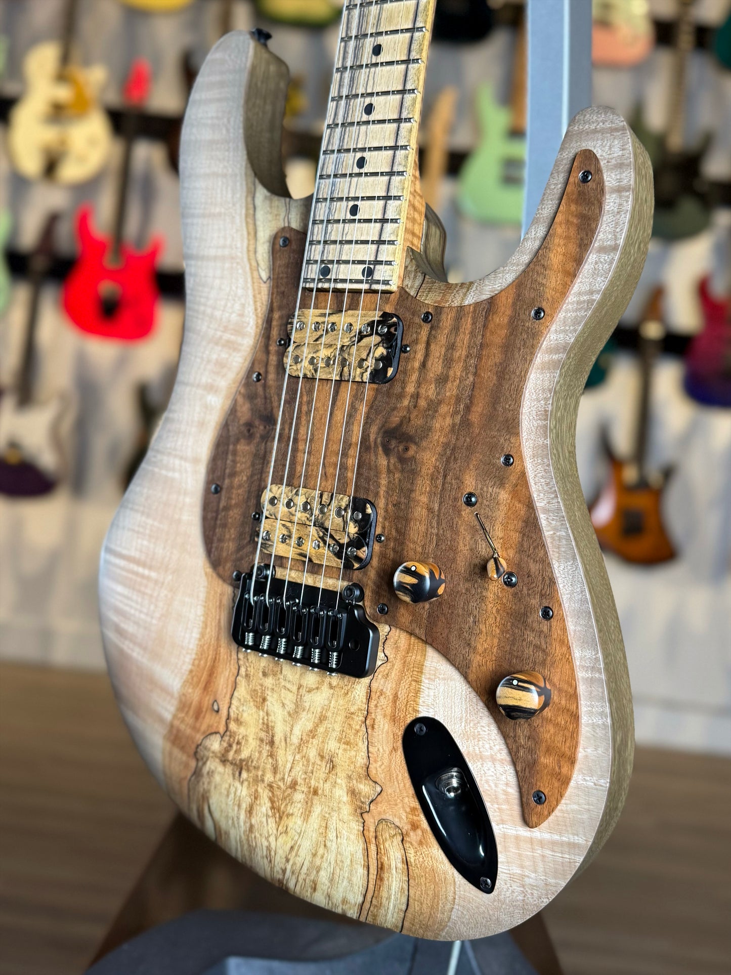 LSL Instruments Saticoy 24 DX HH  | Spalted Maple Charcoal Burst Satin