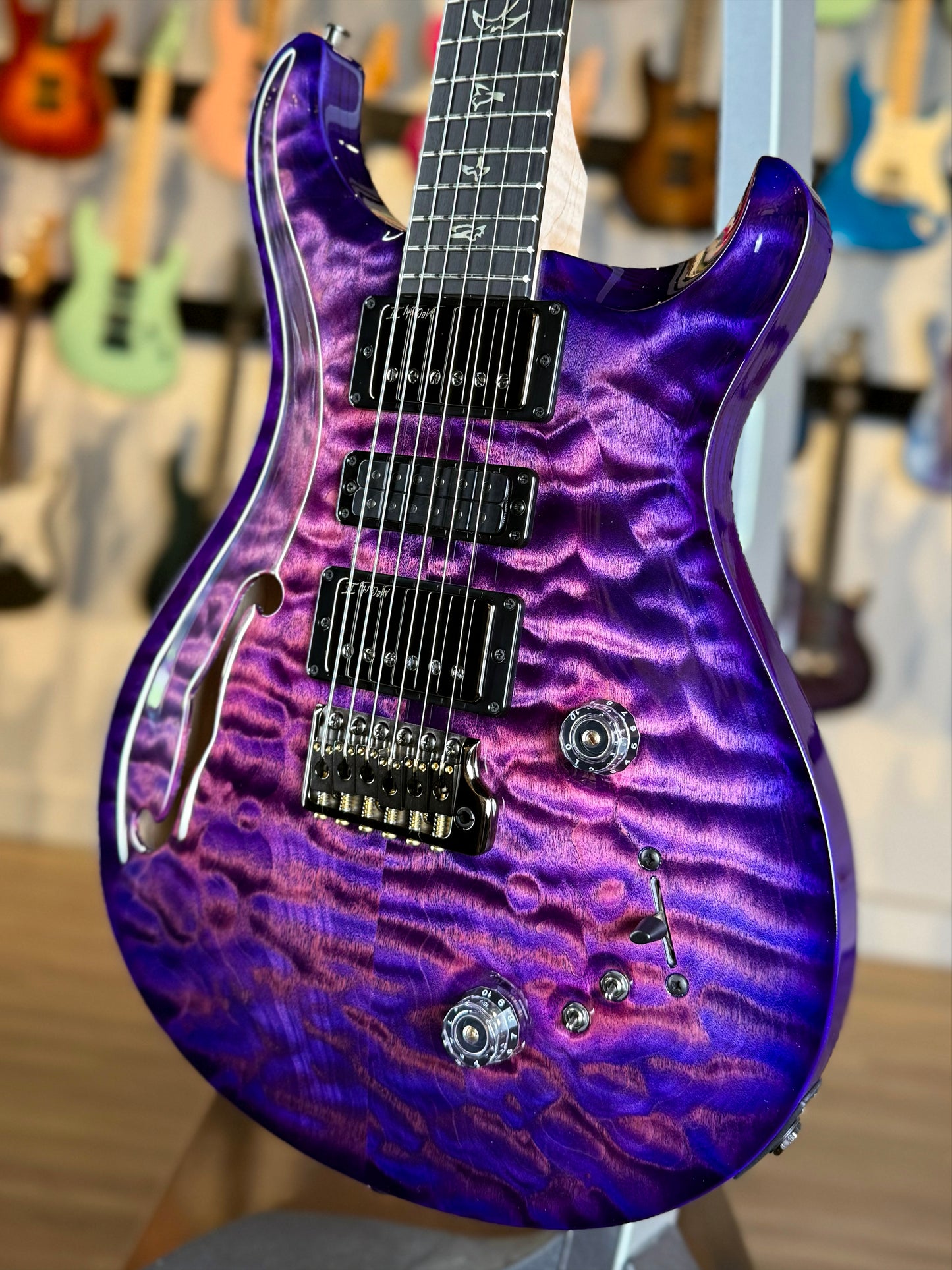 PRS Special 22 Semi-Hollow "10 Top" Sprayer's Choice Wood Library | Raspberry Purple Burst