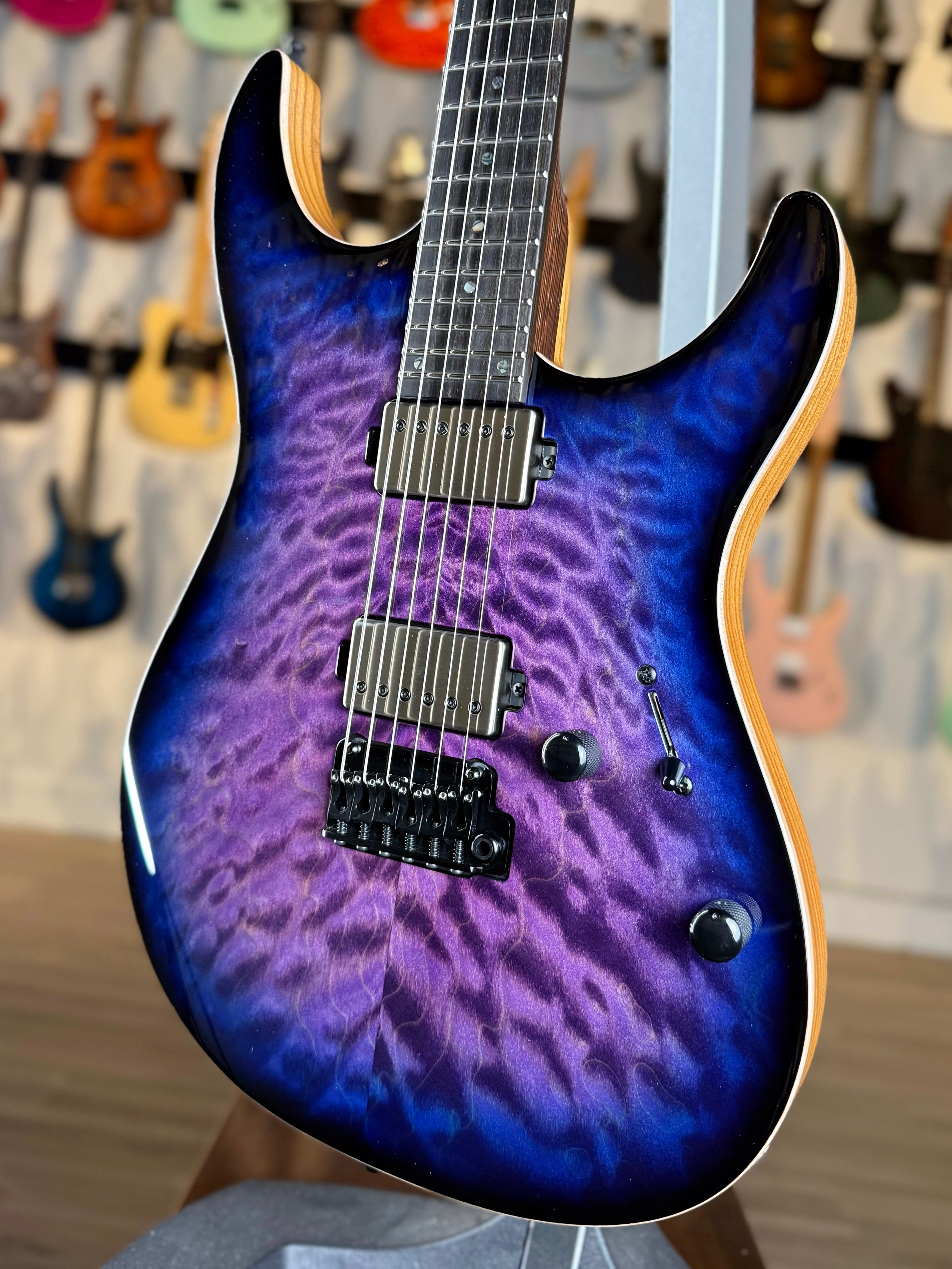 Mayones Aquila Elite V24 S 6 | Ultraviolet Blue Burst Custom Color