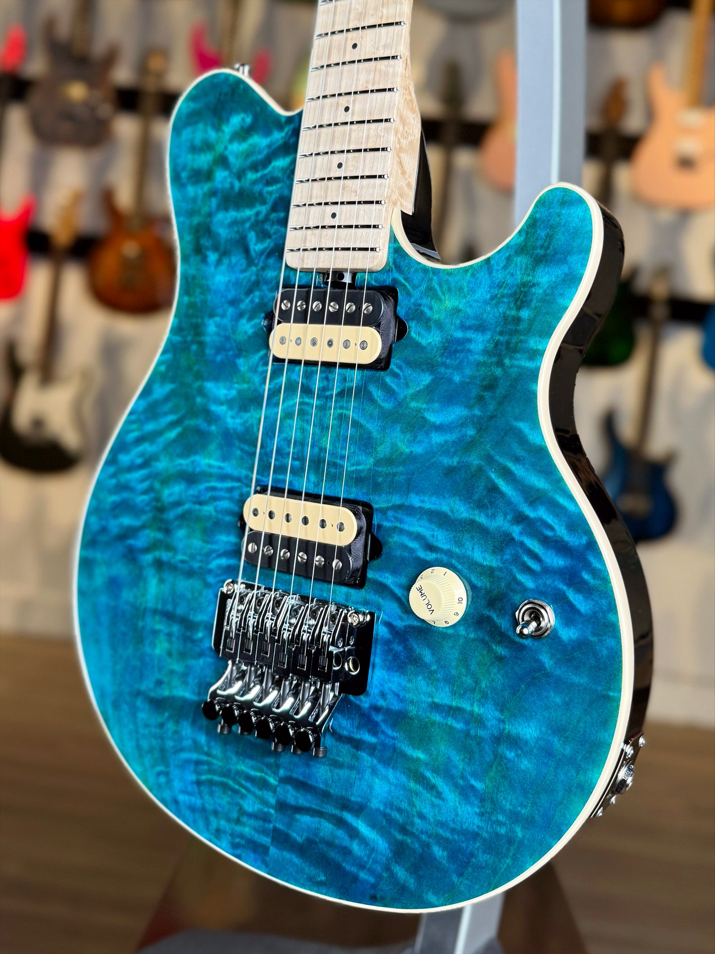 Ernie Ball Music Man 30th Anniversary Axis Limited Edition | Translucent Blue Quilt (#34 of 100)