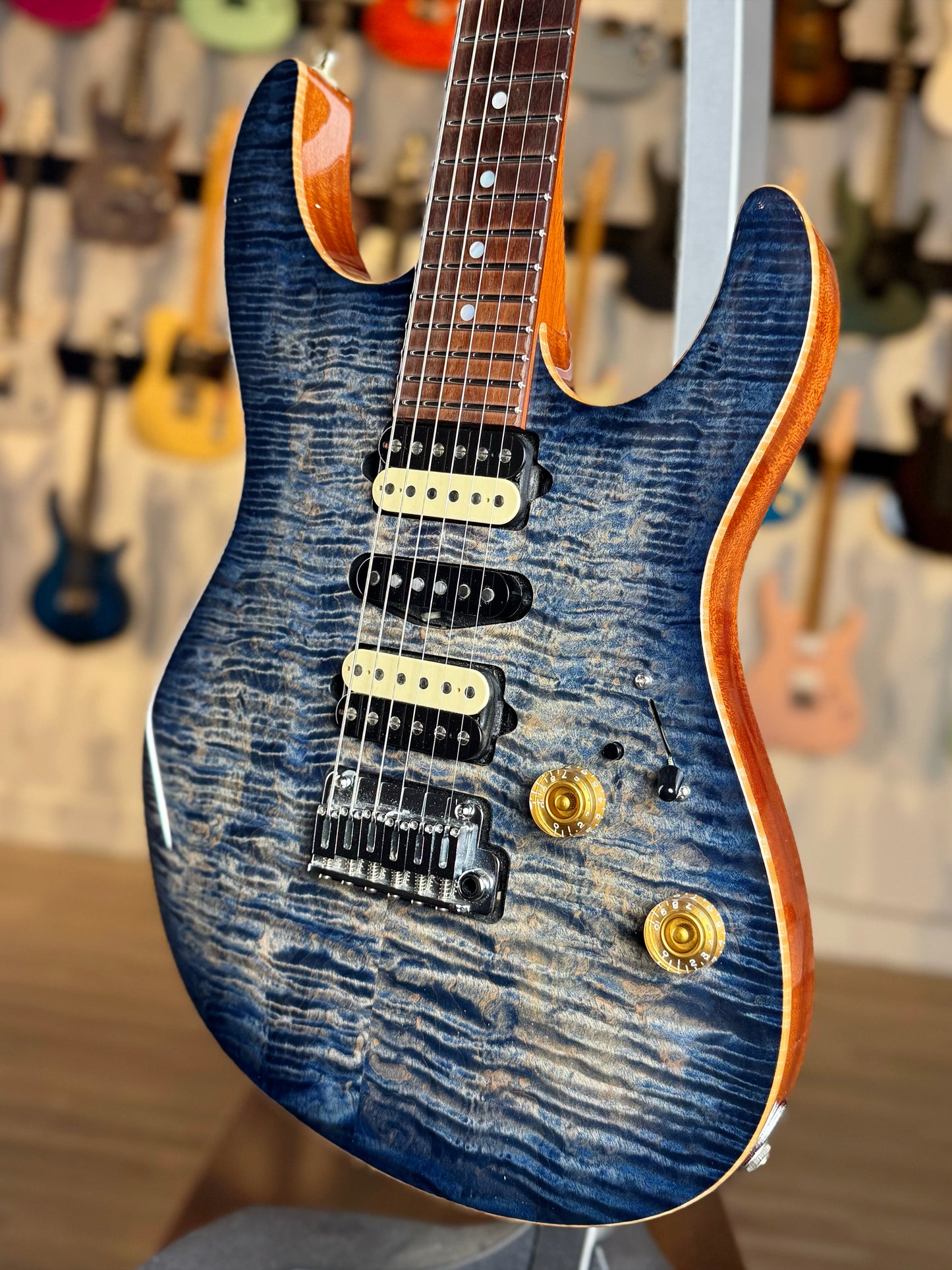 Suhr Guthrie Govan Signature Custom Modern | Faded Trans Whale Blue Burst (Pre-Owned)