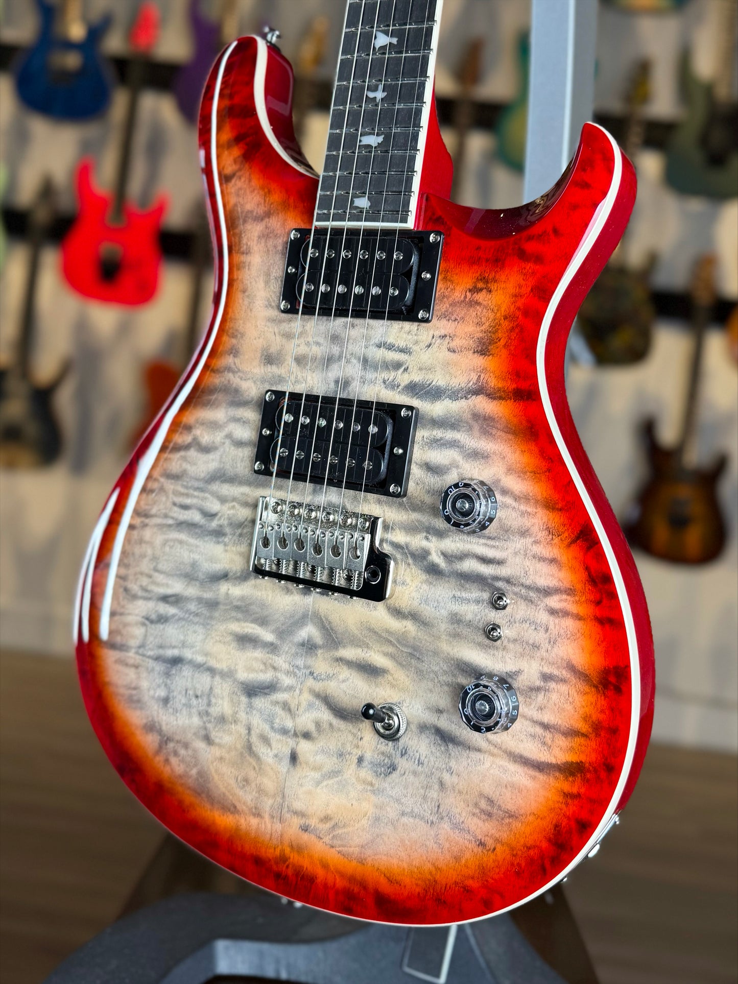 PRS SE Custom 24-08 Quilt | Charcoal Cherry Burst