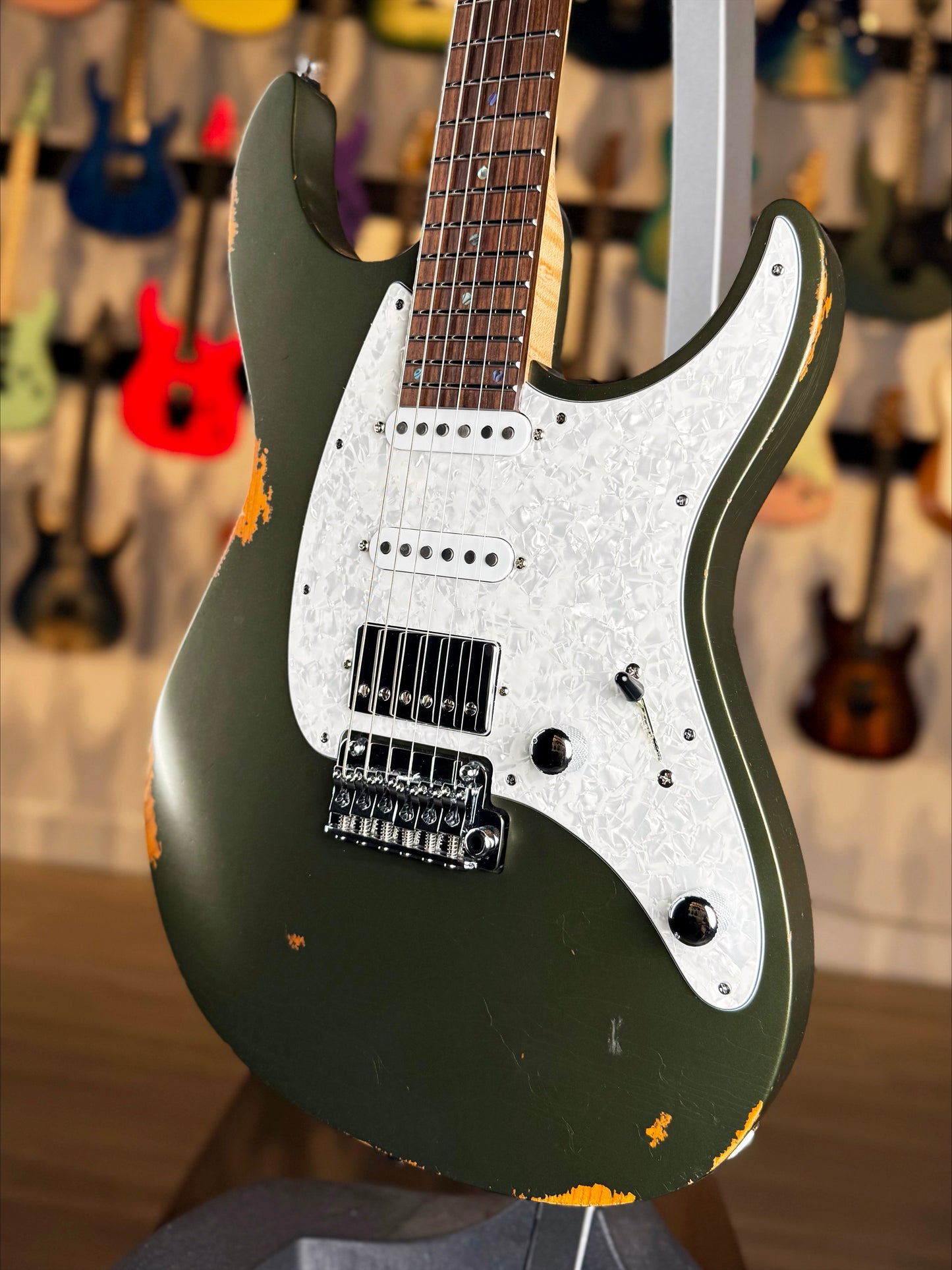Mayones Aquila Aged V24 6 NAMM 2025 Limited Edition | Monolith Olive Green