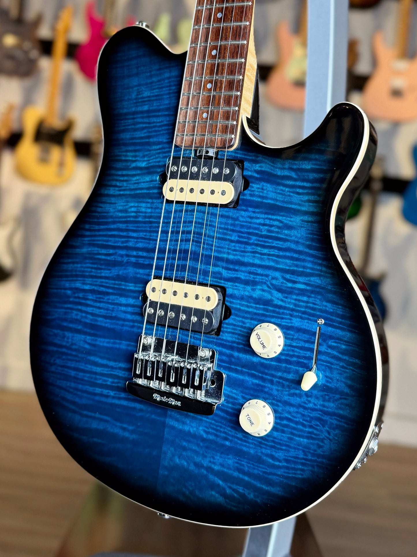 Ernie Ball Music Man Axis Super Sport BFR (Ball Family Reserve) | Translucent Blue Burst (Pre-Owned)