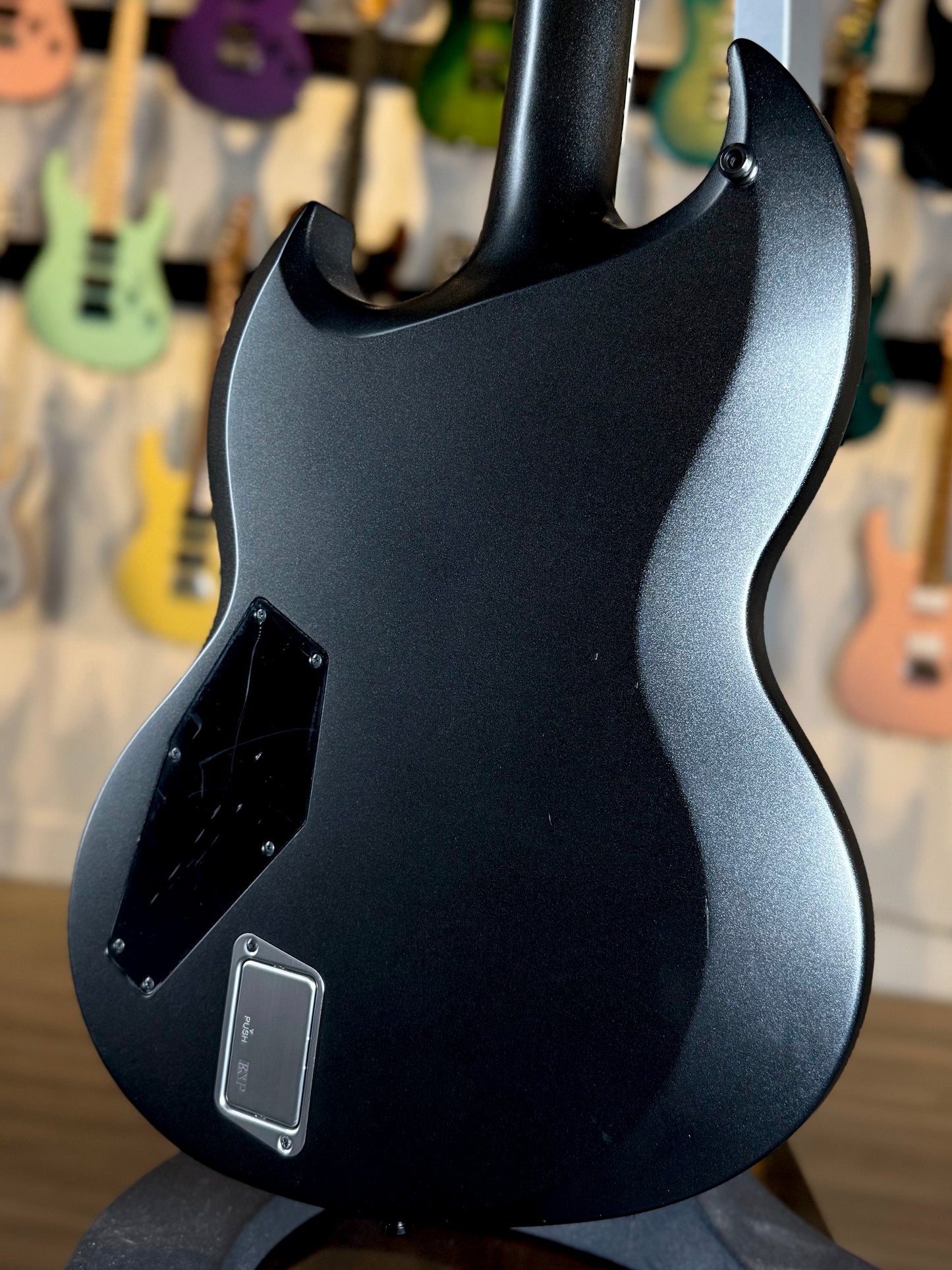ESP E-II Viper Baritone | Charcoal Metallic Satin