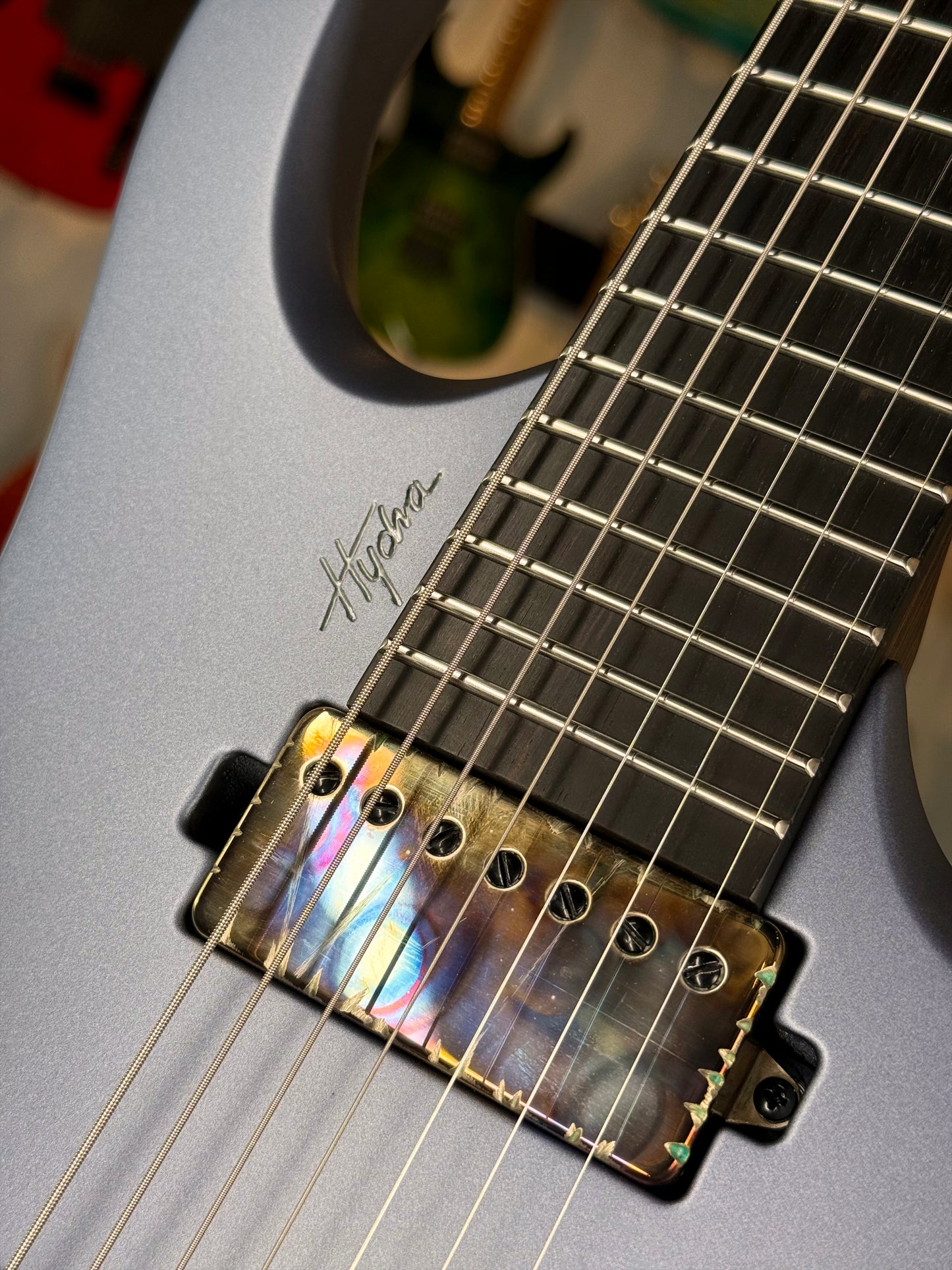 Mayones Hydra Elite 7 | Slate Blue Gray Satin Monolith Custom Color