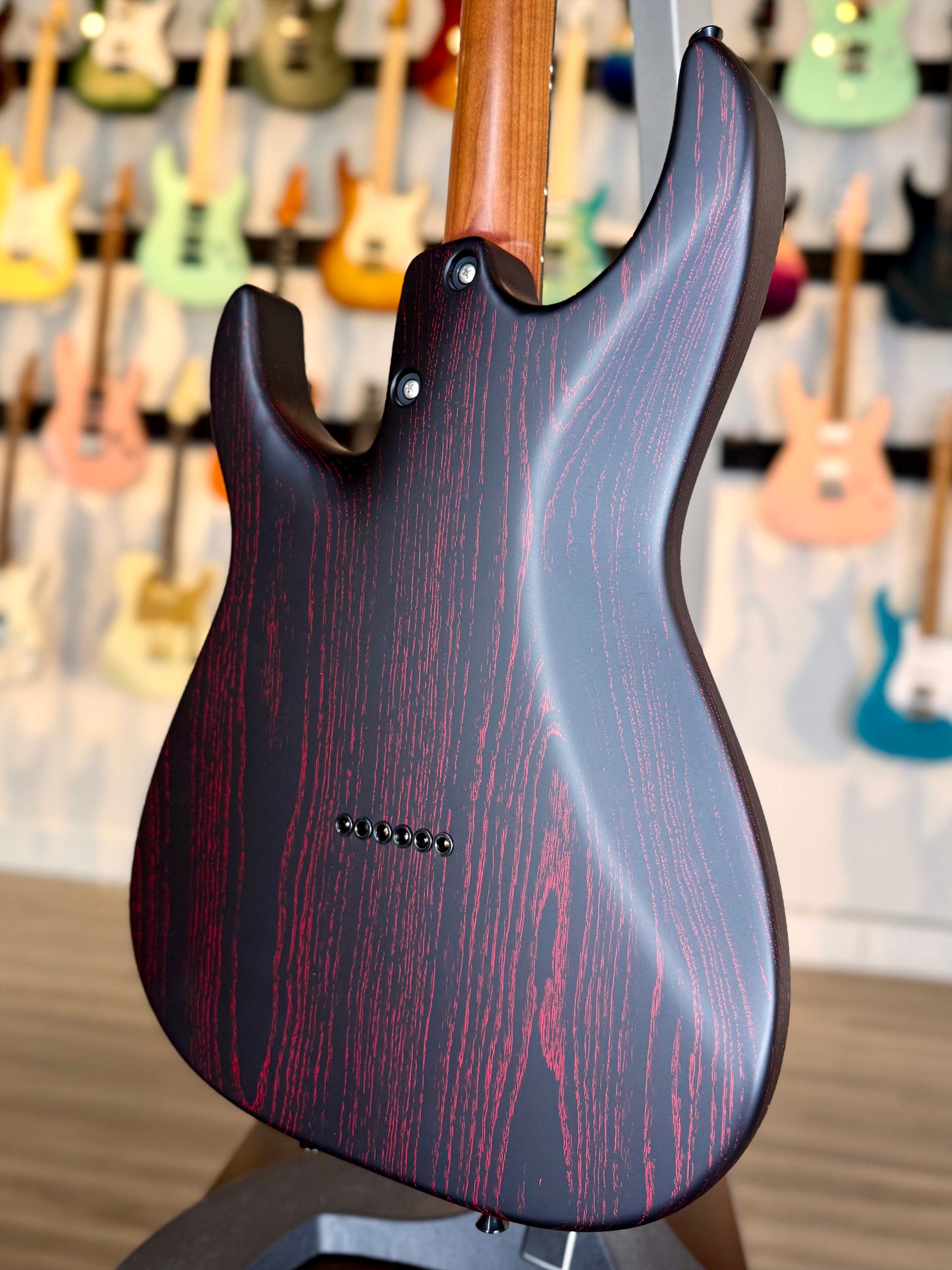 Tom Anderson Guardian Angel Player | Satin Black with Red Dog Hair