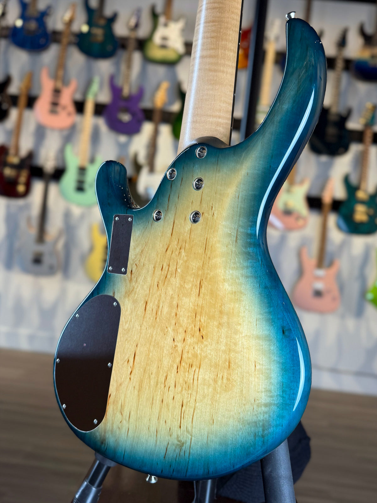 Fibenare Guitars Custom Shop Globe 5 String Bass | Tortoise Blue Gloss