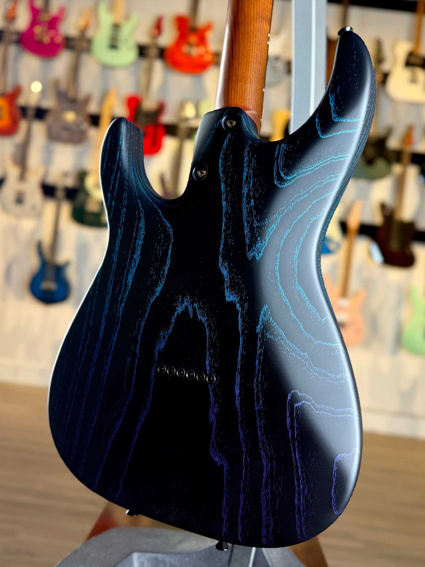 Tom Anderson Guardian Angel Player | Satin Black with Bora to Purple Dog Hair Surf