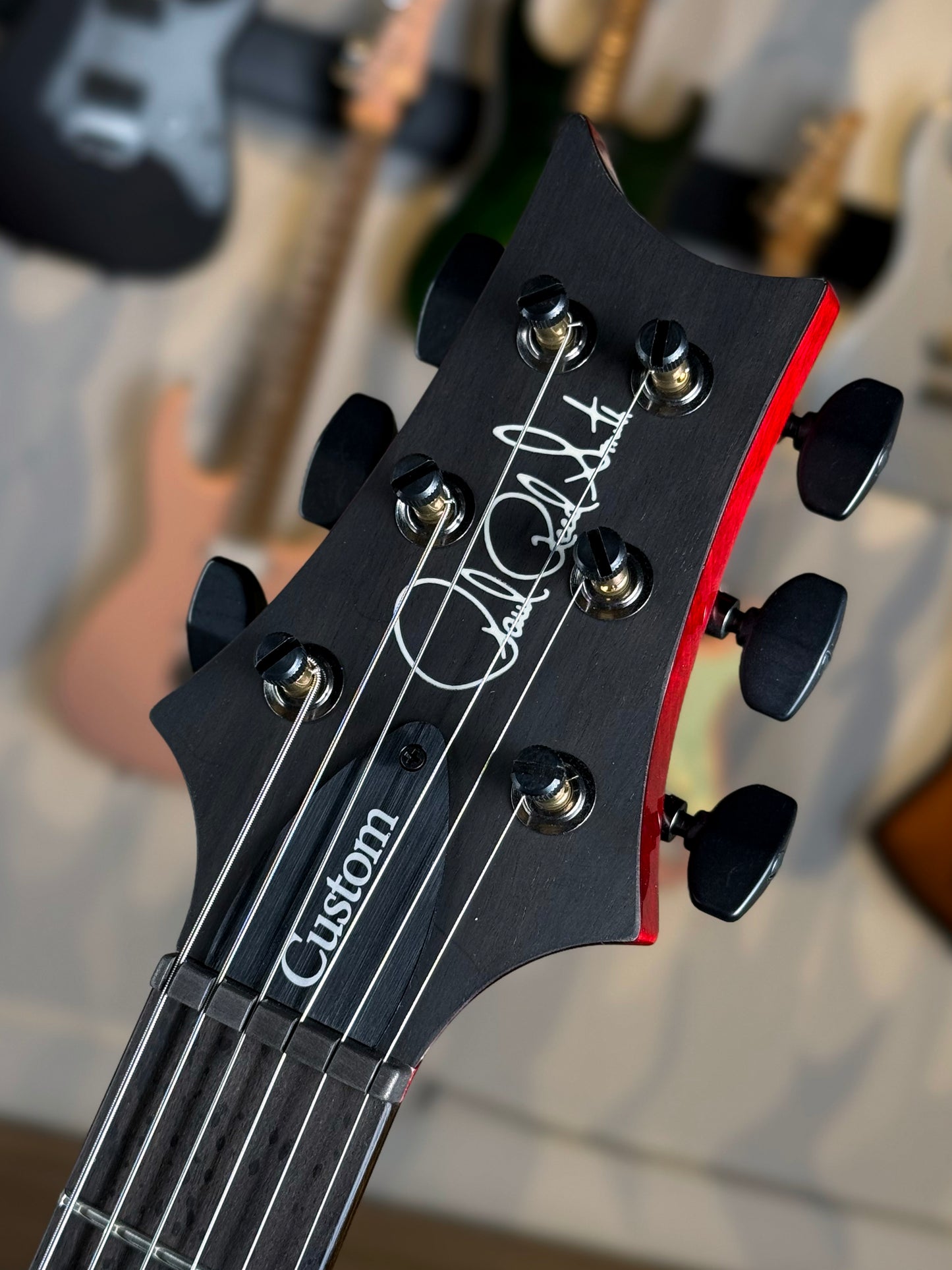 PRS Custom 24 "Artist Top" Wood Library Quilt | Red Tiger/Jewel Apple Metallic Back