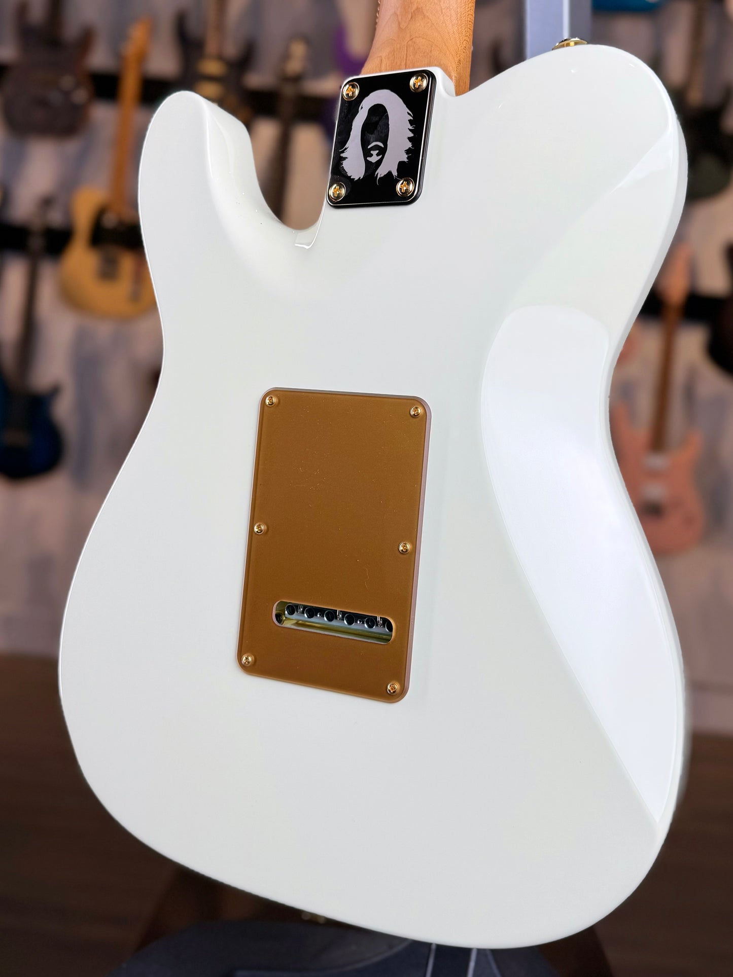 Suhr Mateus Asato Classic T Signature Series | 'MA' White with Lollar Gold Foil Pickups