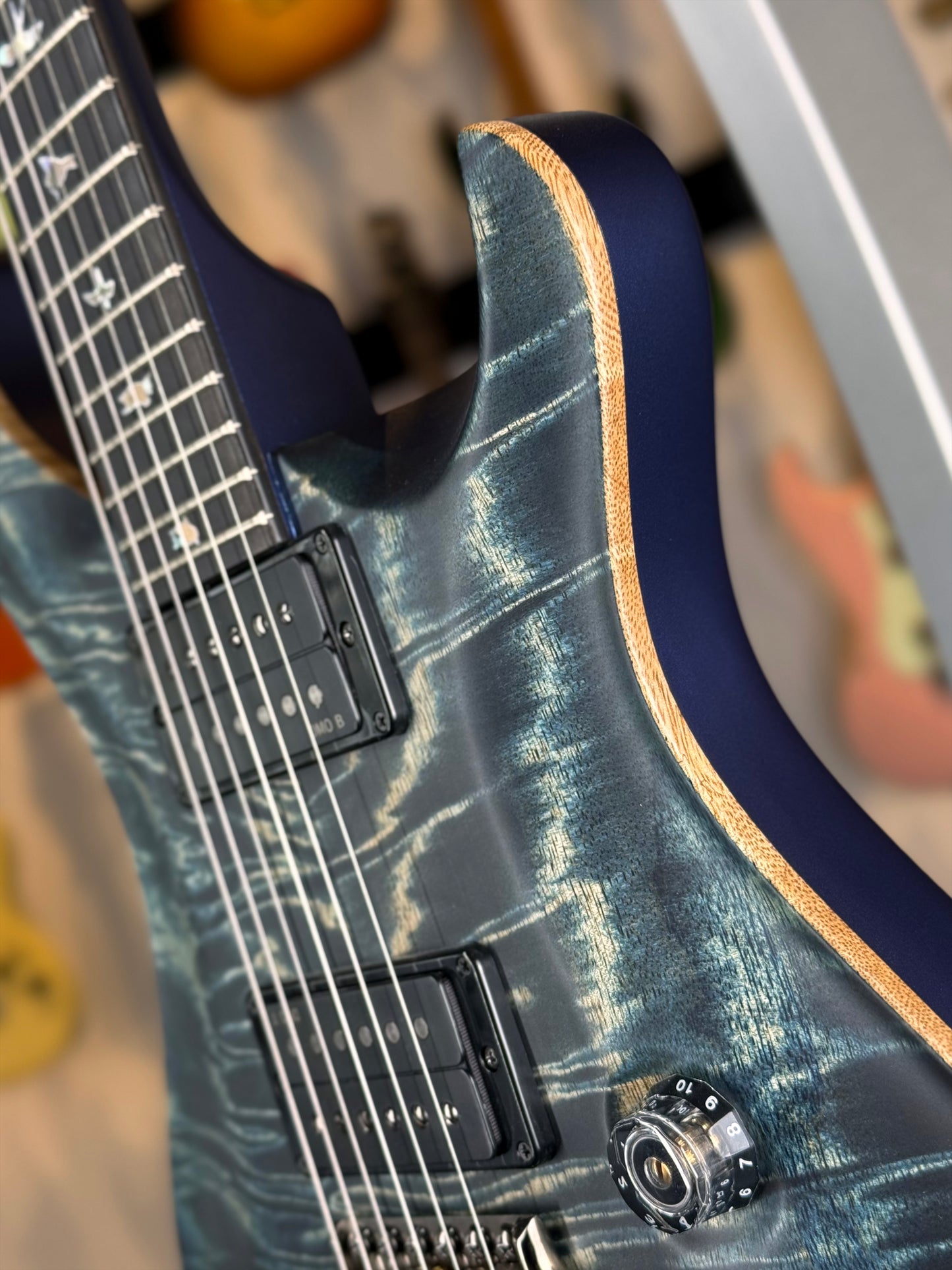 PRS 40th Anniversary Custom 24 Satin Limited Edition Sprayer's Choice | Trans Blue / Blueberry Satin