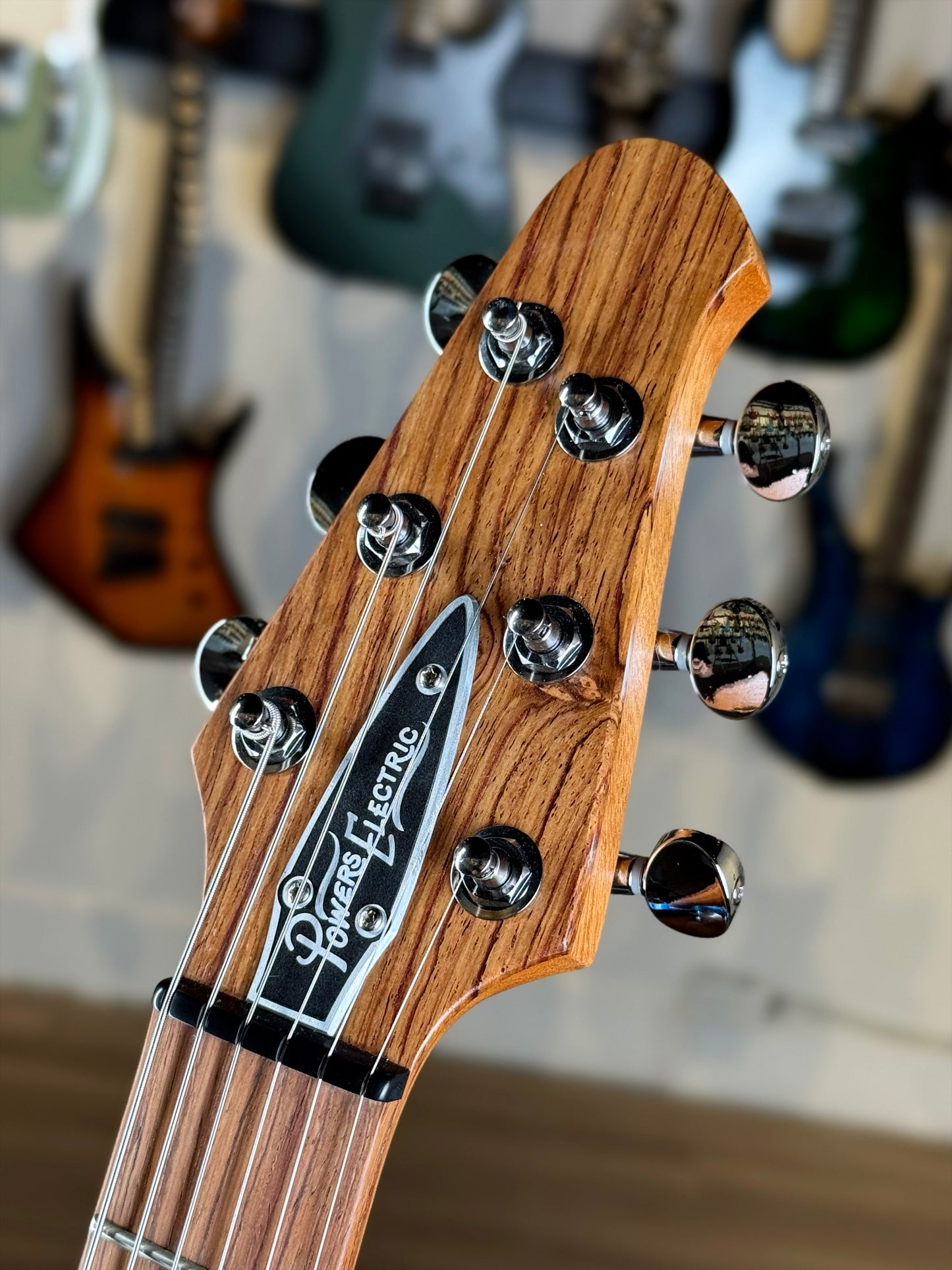 Powers Electric A-Type | Pearl White/Bahama Blue Back