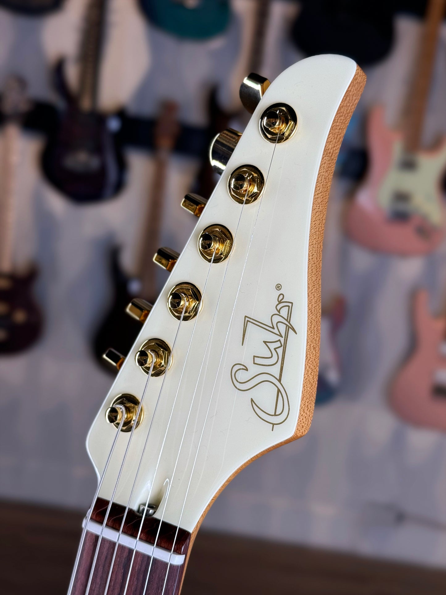 Suhr Mateus Asato Classic T Signature Series | 'MA' White with Lollar Gold Foil Pickups
