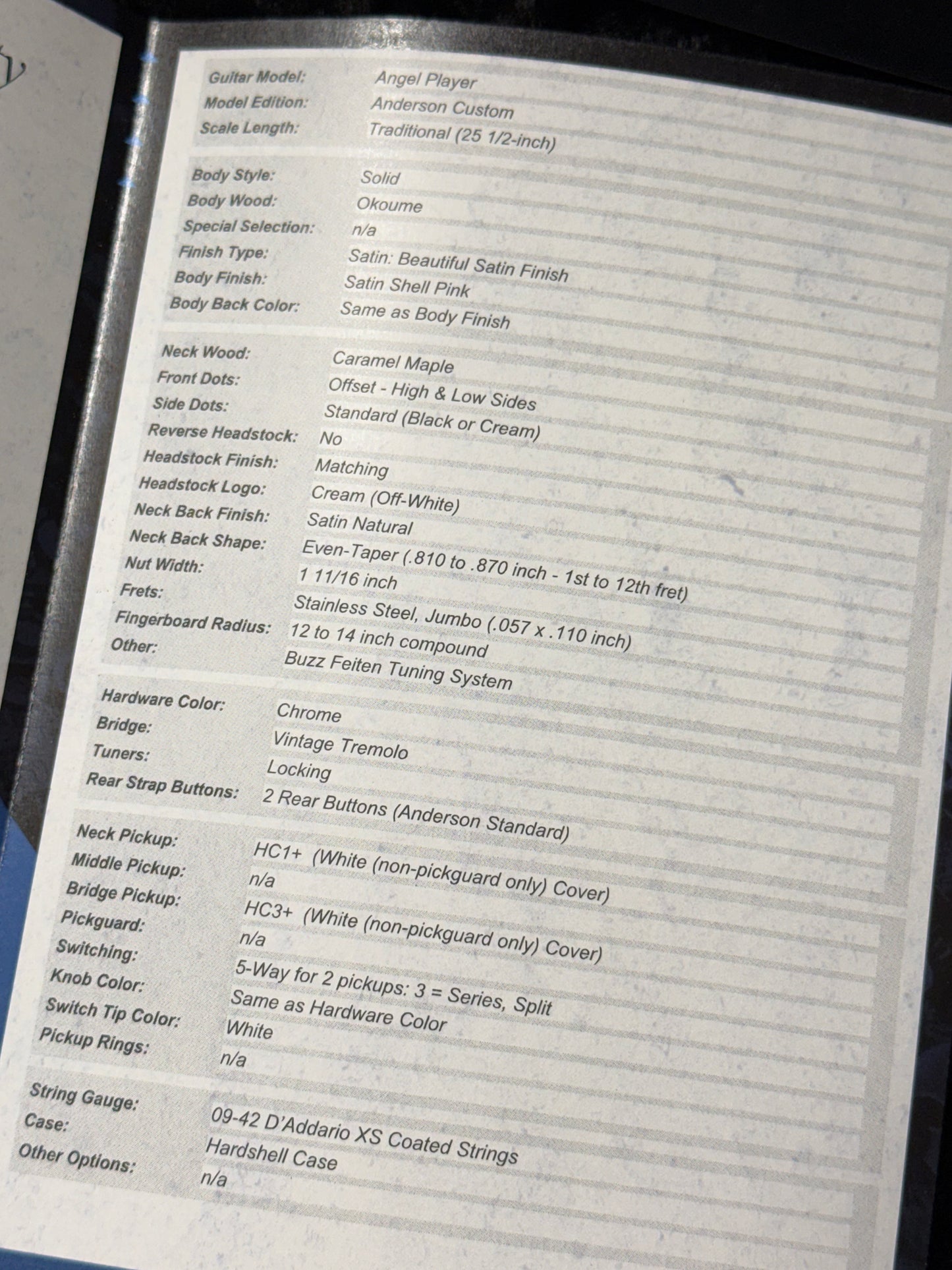 Tom Anderson Angel Player | Satin Shell Pink