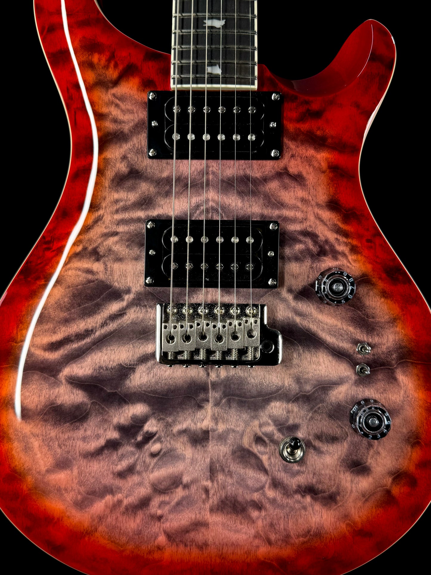 PRS SE Custom 24-08 Quilt | Charcoal Cherry Burst