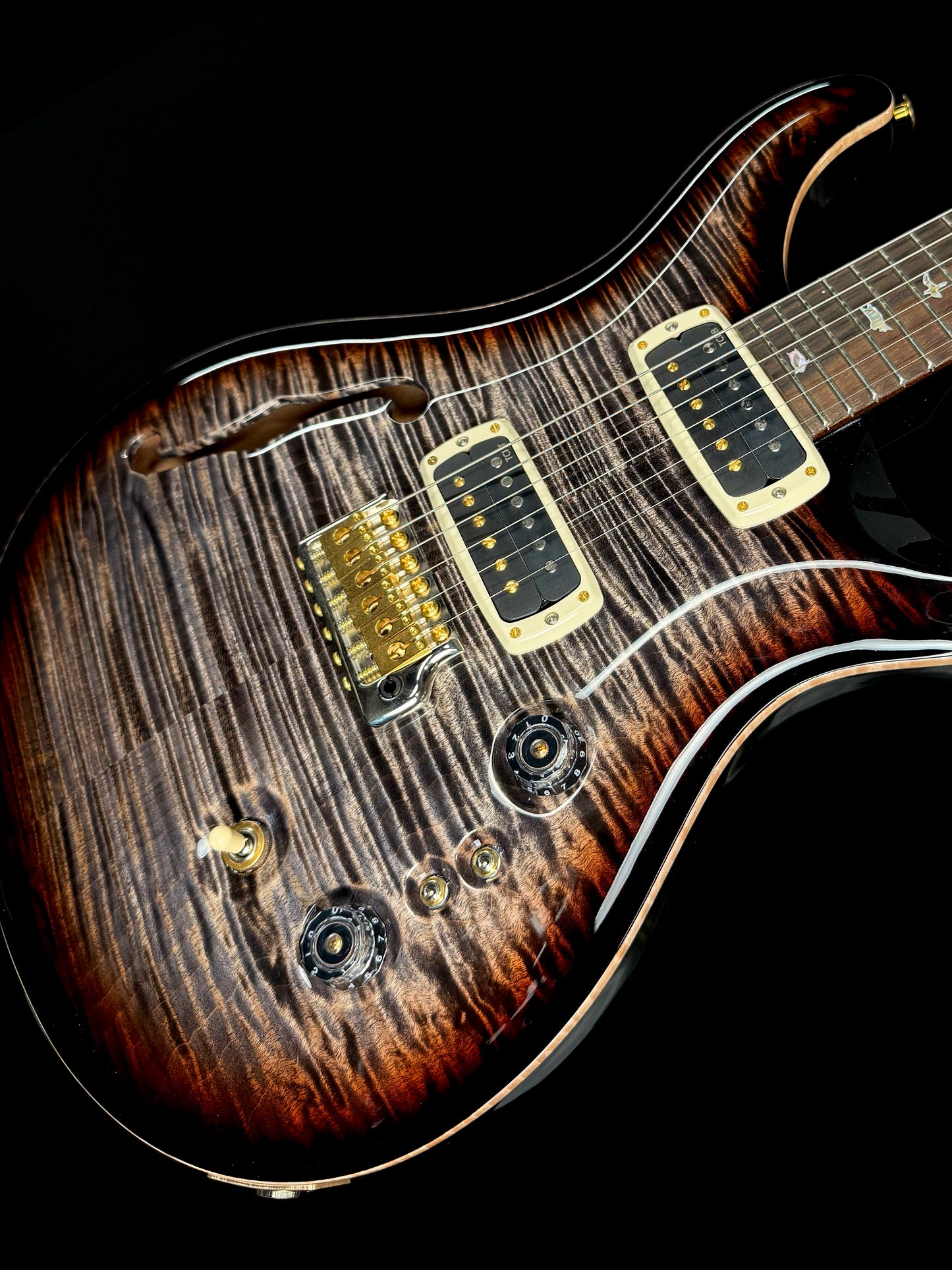 PRS Custom 24-08 Semi-Hollow 40th Anniversary Limited Edition | Charcoal Tri-Color Burst (Pre-Owned)