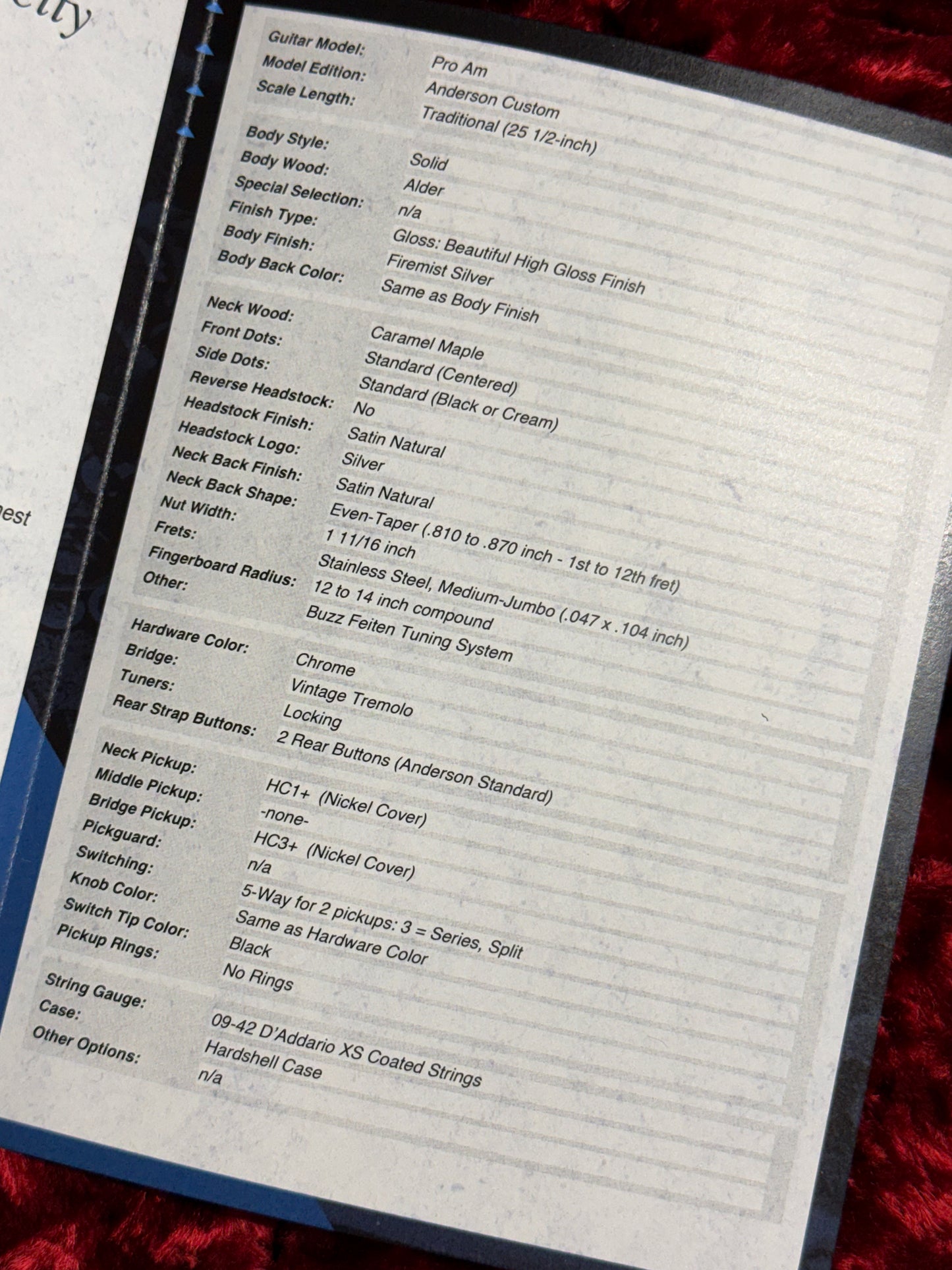 Tom Anderson Pro Am | Firemist Silver