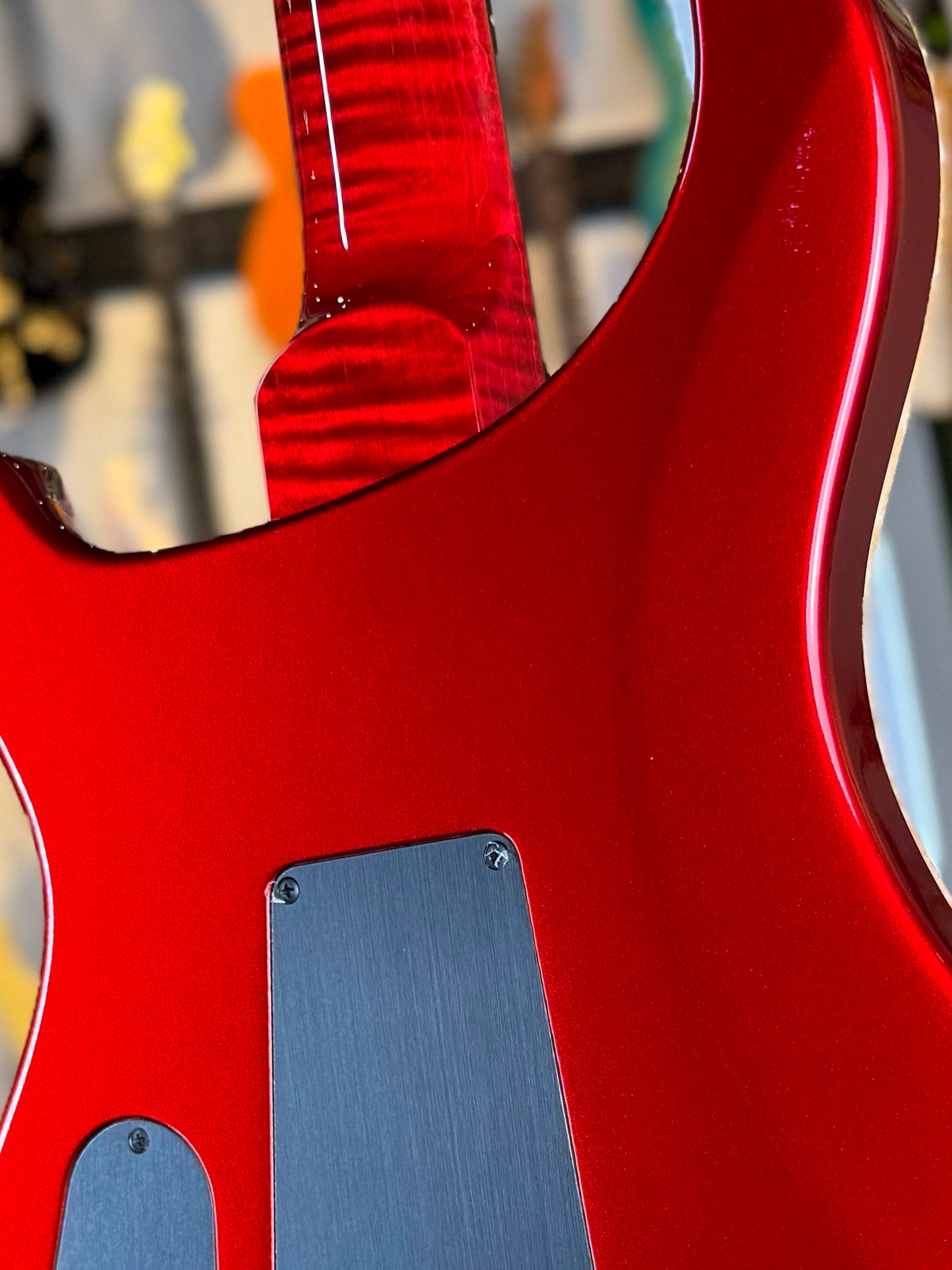 PRS Custom 24 "Artist Top" Wood Library Quilt | Red Tiger/Jewel Apple Metallic Back