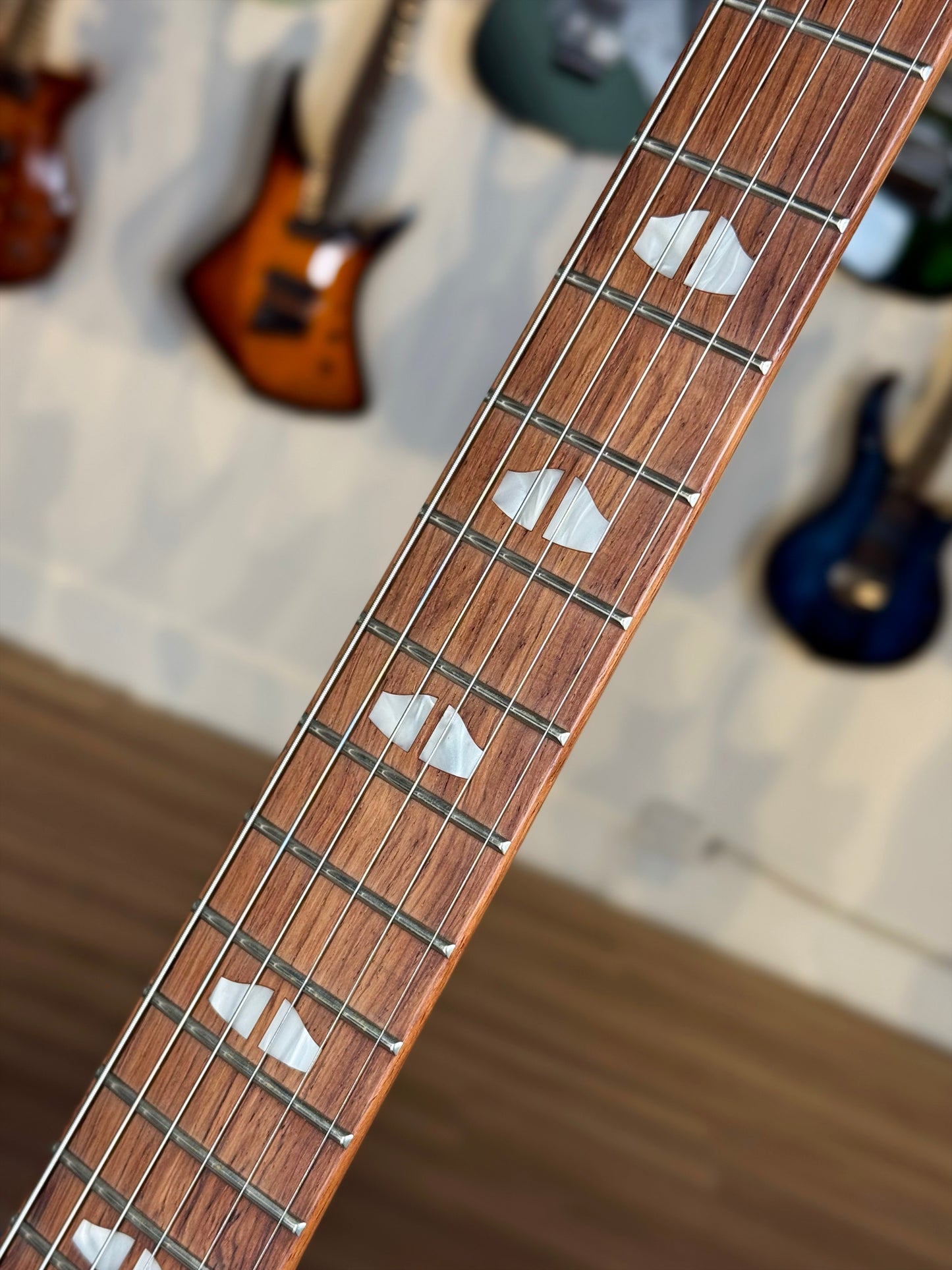Powers Electric A-Type | Pearl White/Bahama Blue Back