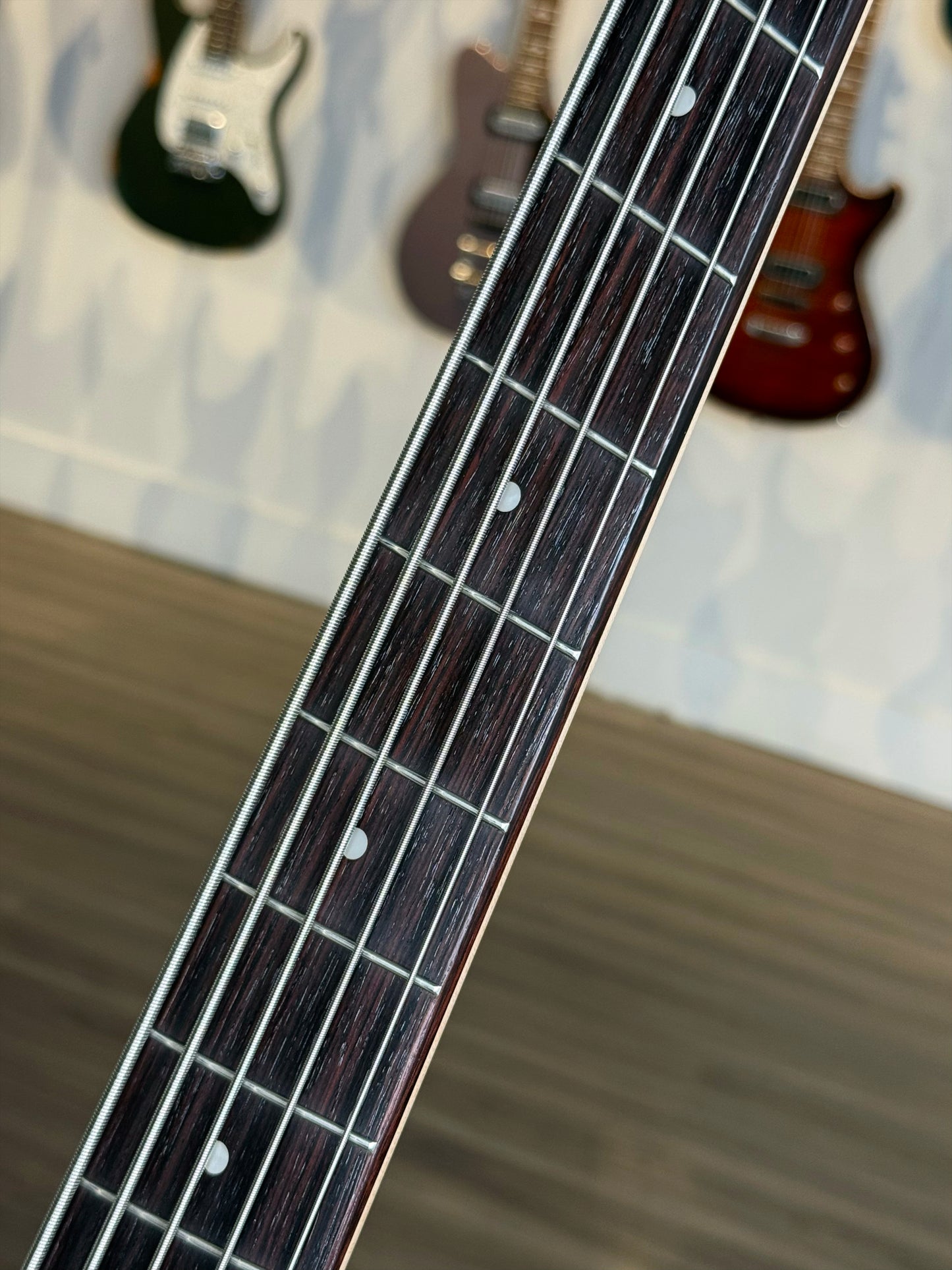 Dingwall Guitars SP1 5 String | Gloss Ducati Pearl White with Black Pickguard