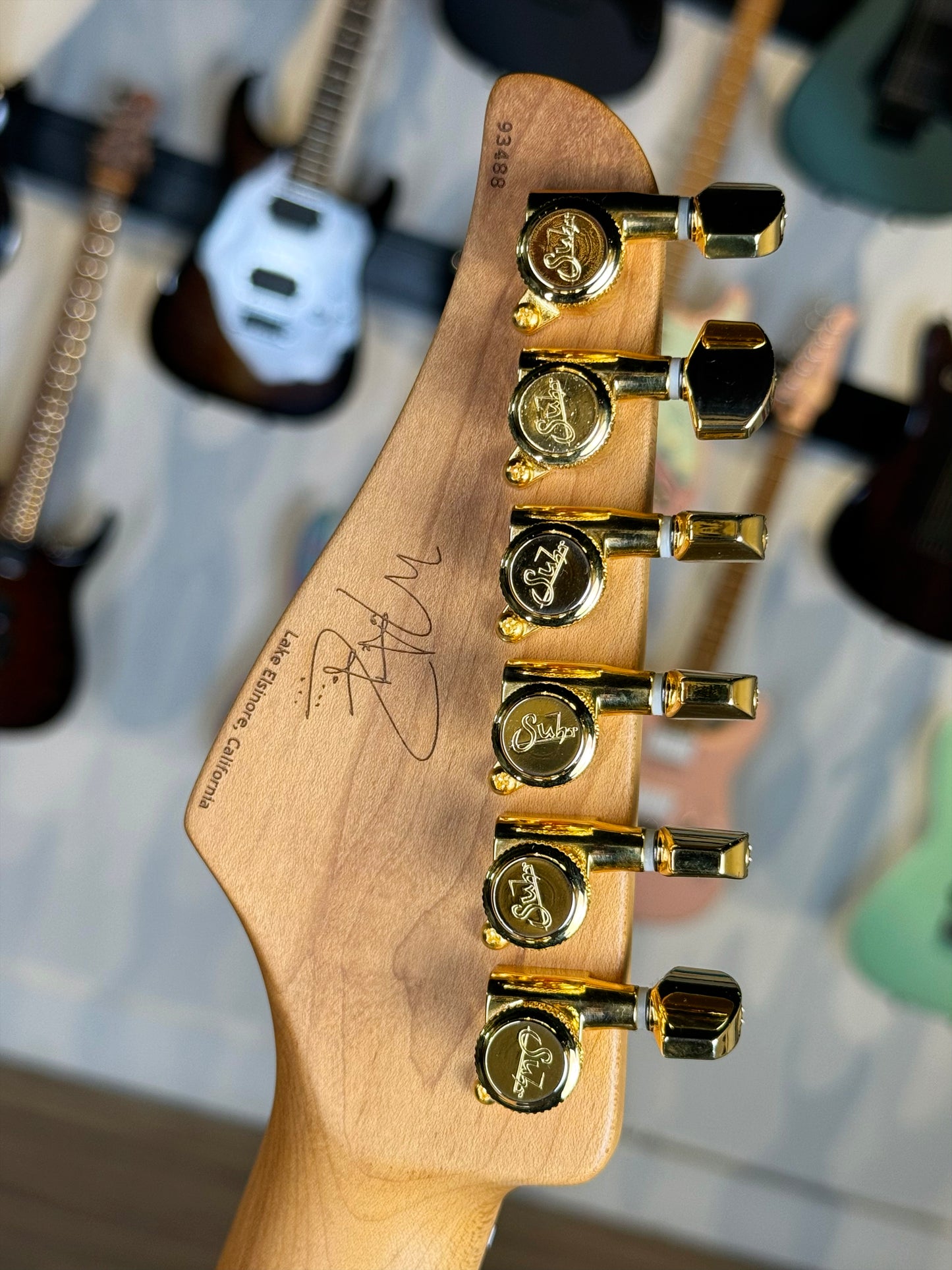 Suhr Mateus Asato Classic T Signature Series | 'MA' White with Lollar Gold Foil Pickups