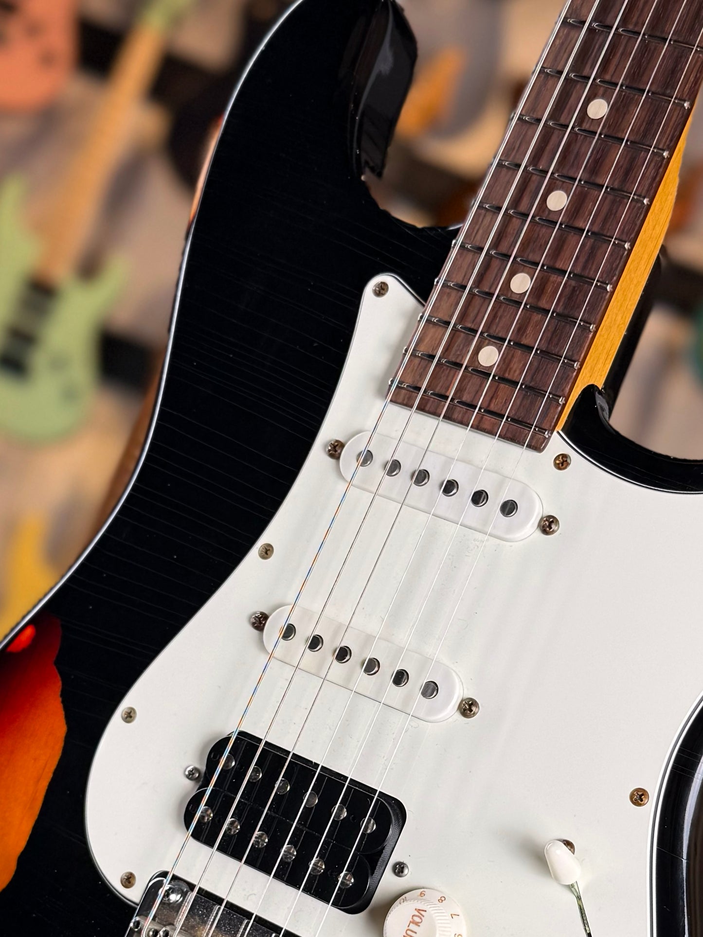 Suhr Classic S Antique | Black Over 3 Tone Burst (Pre-Owned)