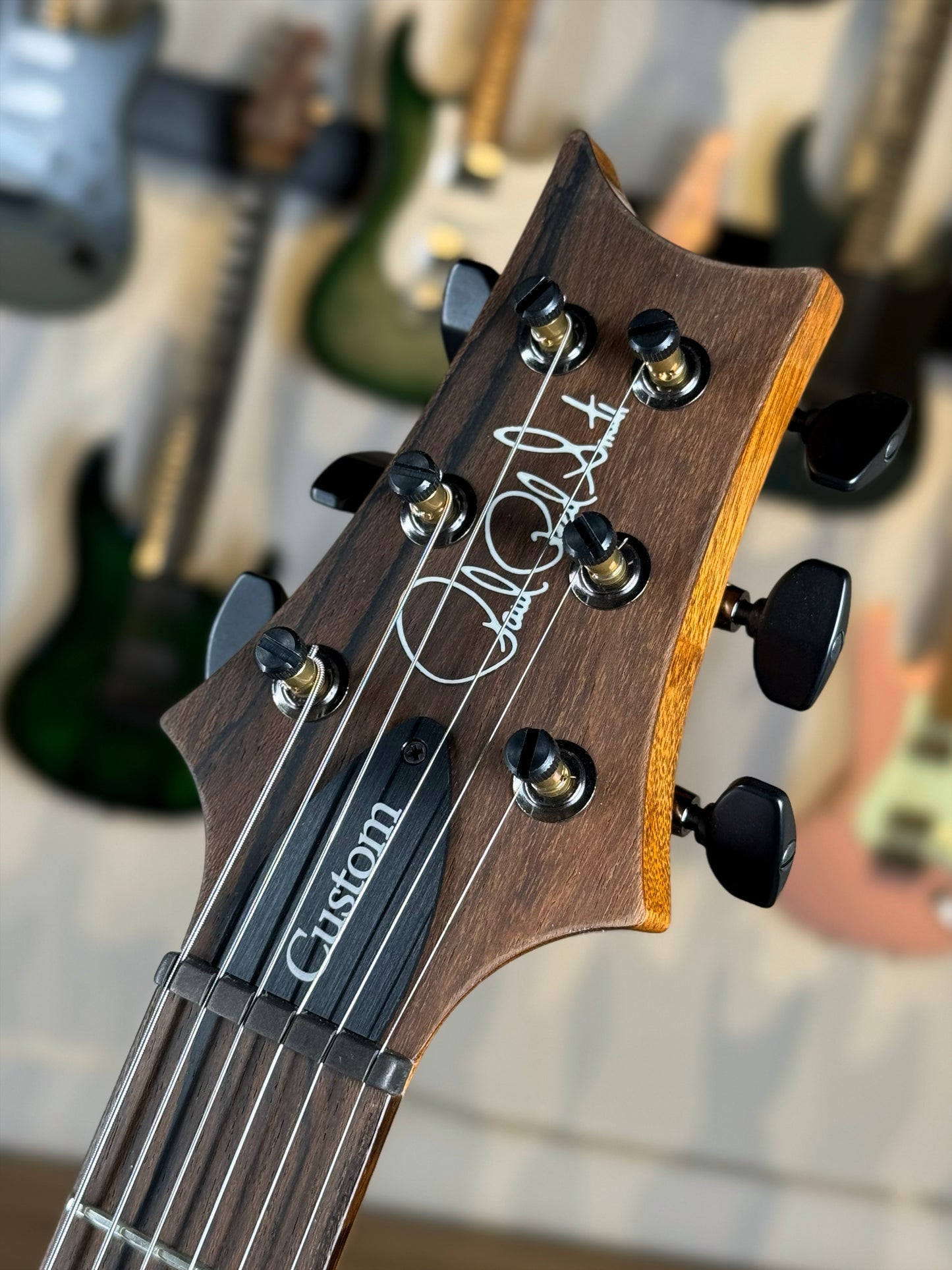 PRS Custom 24 "10 Top" Wood Library Quilt | Charcoal Purple Smokeburst Natural Back
