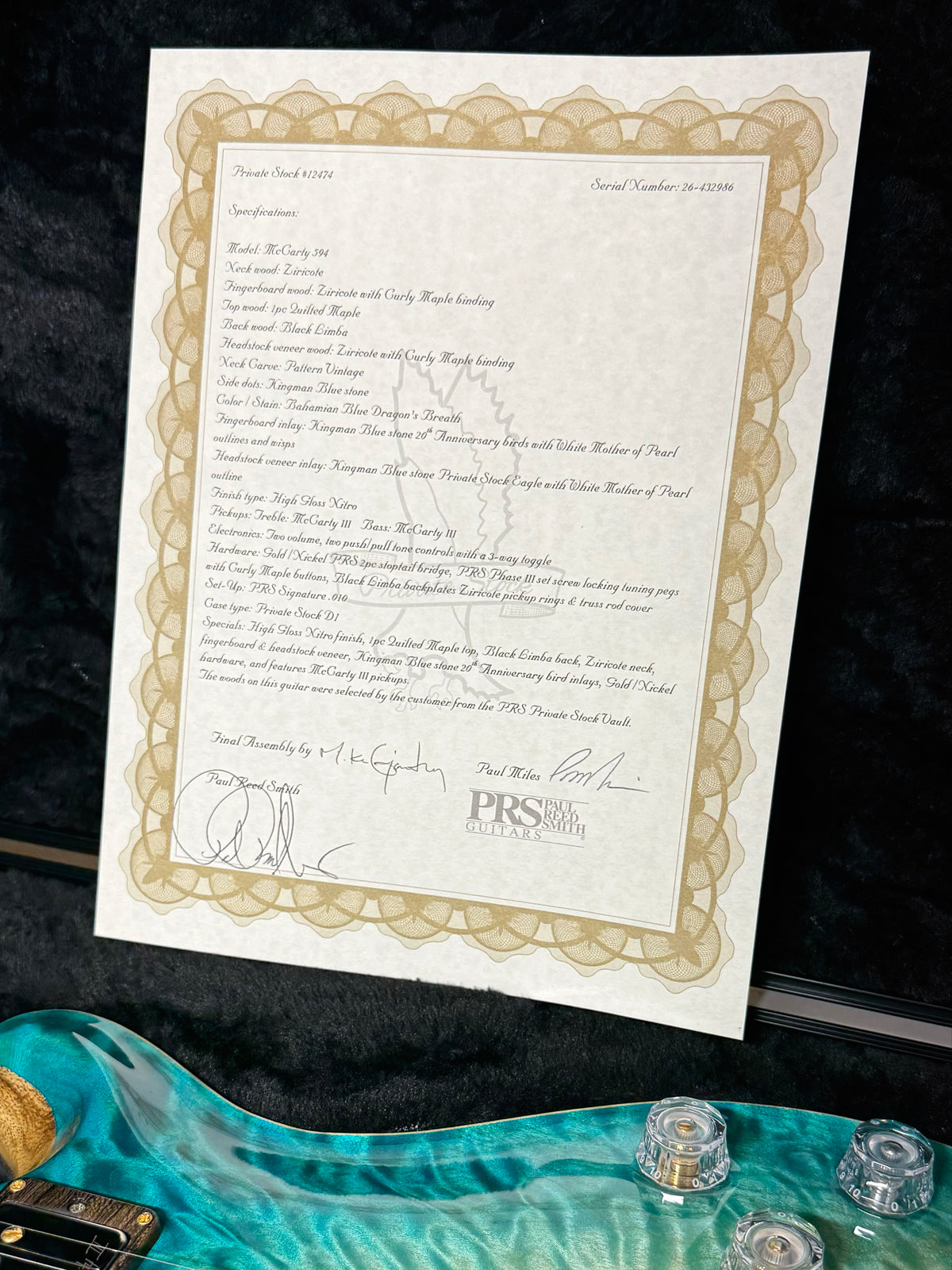 PRS Private Stock McCarty 594 | Bahamian Blue Dragon’s Breath