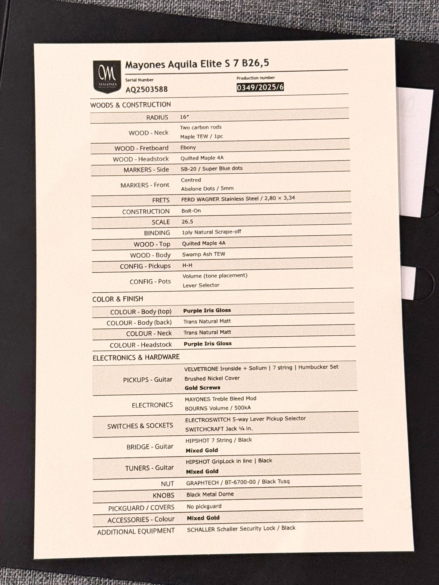 Mayones Aquila Elite S 7 | Purple Iris Gloss