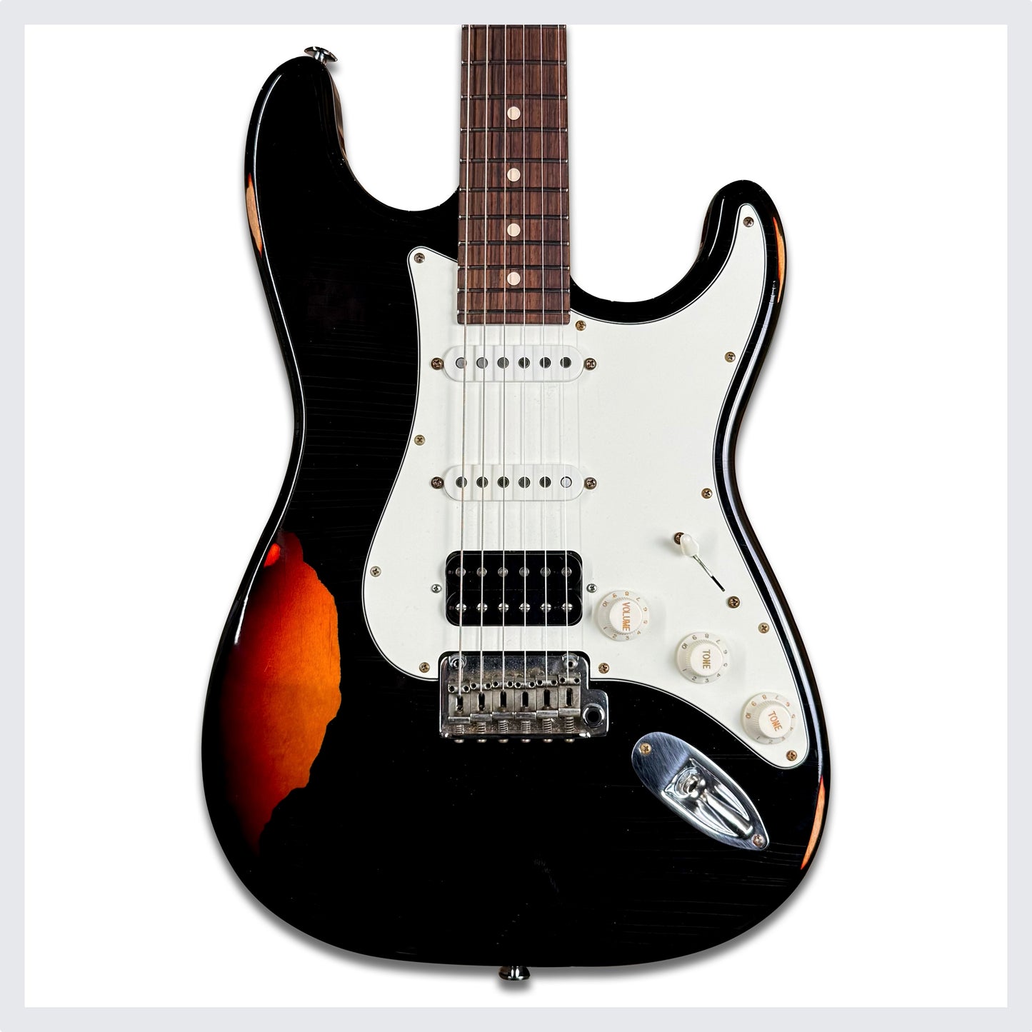 Suhr Classic S Antique | Black Over 3 Tone Burst (Pre-Owned)