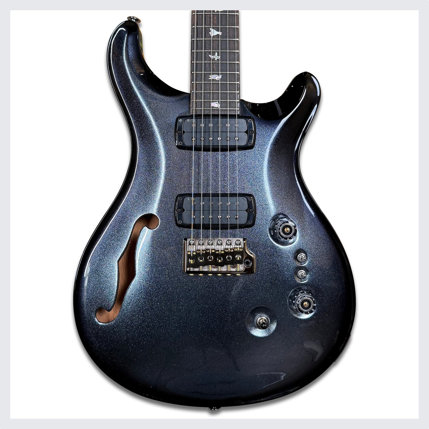 PRS Custom 24-08 Semi-Hollow Sprayer's Choice | Dark Silver Sparkle Smokeburst
