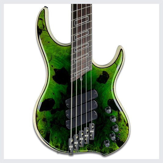 Dingwall Guitars Custom Shop Z3 5 String | Trans Green Reverse Burst