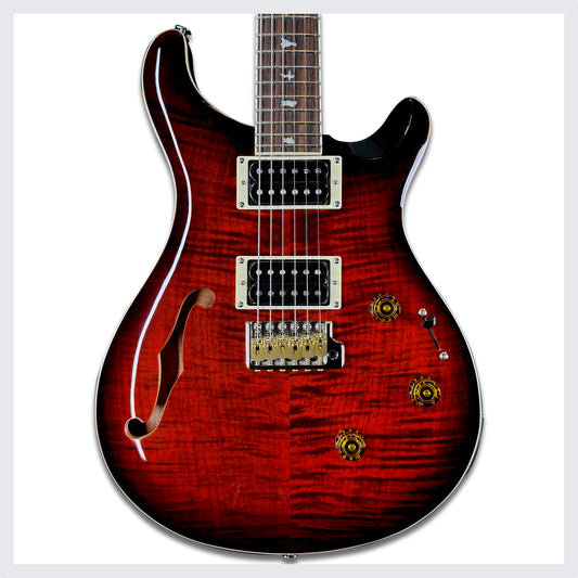 PRS SE Custom 24 Semi-Hollow Piezo | Orange Tiger Smokeburst