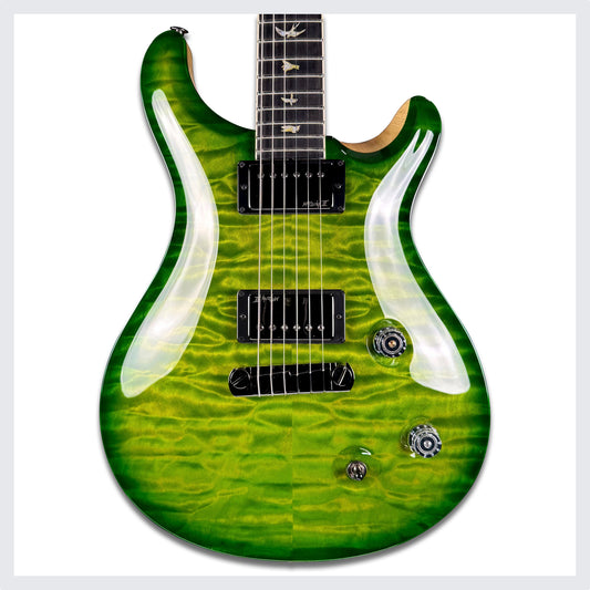 PRS McCarty "10 Top" Wood Library Quilt | Eriza Verde Smokeburst Natural Back