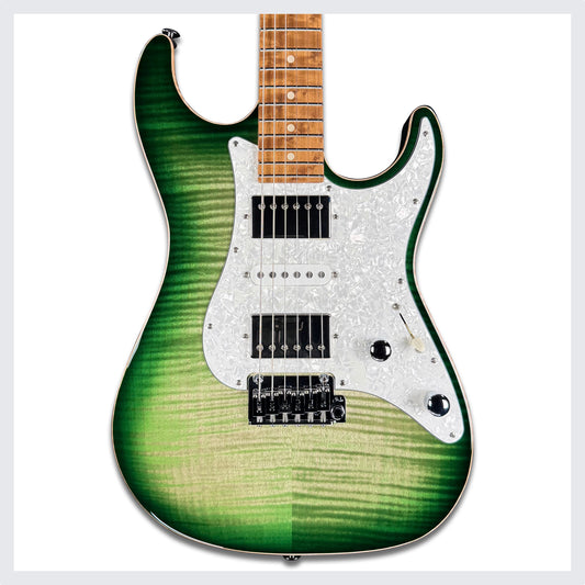 Suhr Standard Custom HSS | Faded Trans Green Burst